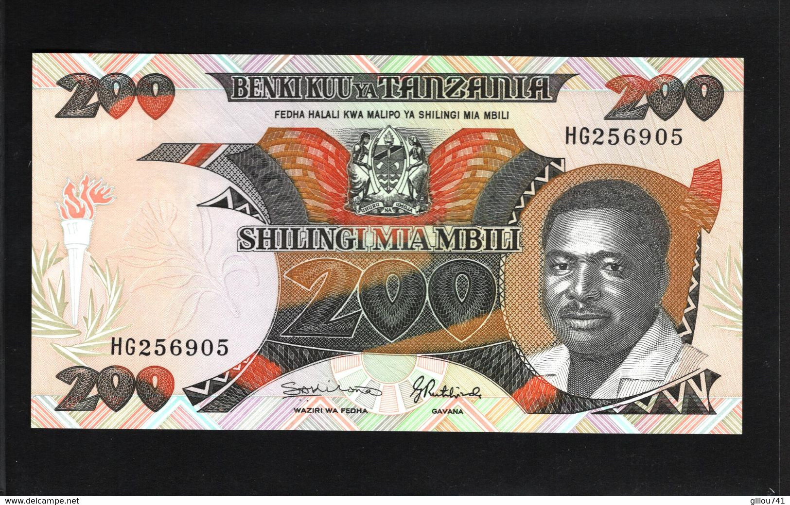 Tanzanie, 200 Shilingi, 1989-1992 Issue - Tanzania