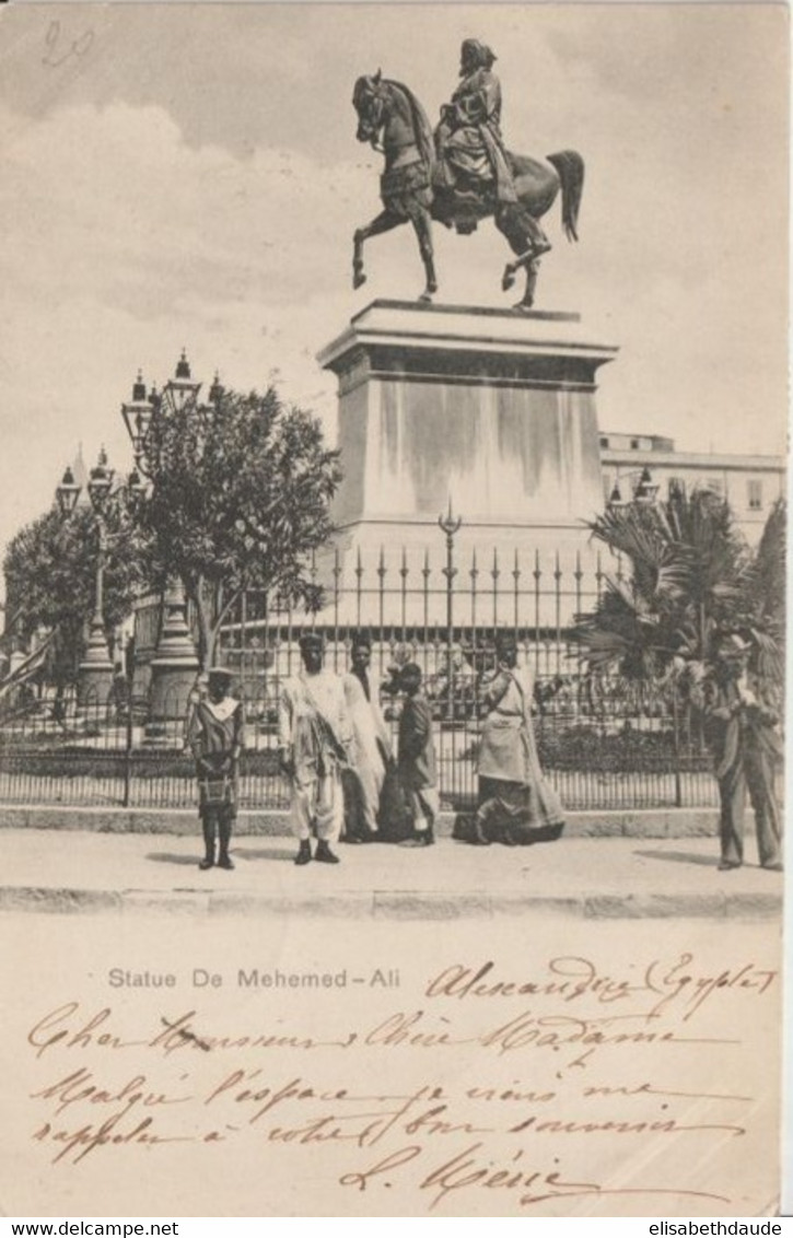 EGYPTE - 1901 - BLOC De 4 ! Sur CARTE De ALEXANDRIE => PARIS - 1866-1914 Khedivate Of Egypt