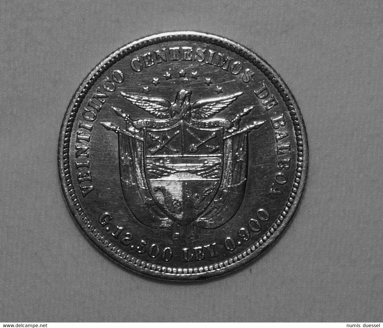 Silber/Silver Panama Balboa's Bust, 1904, 25 Centesimos VZ/XF - Panama