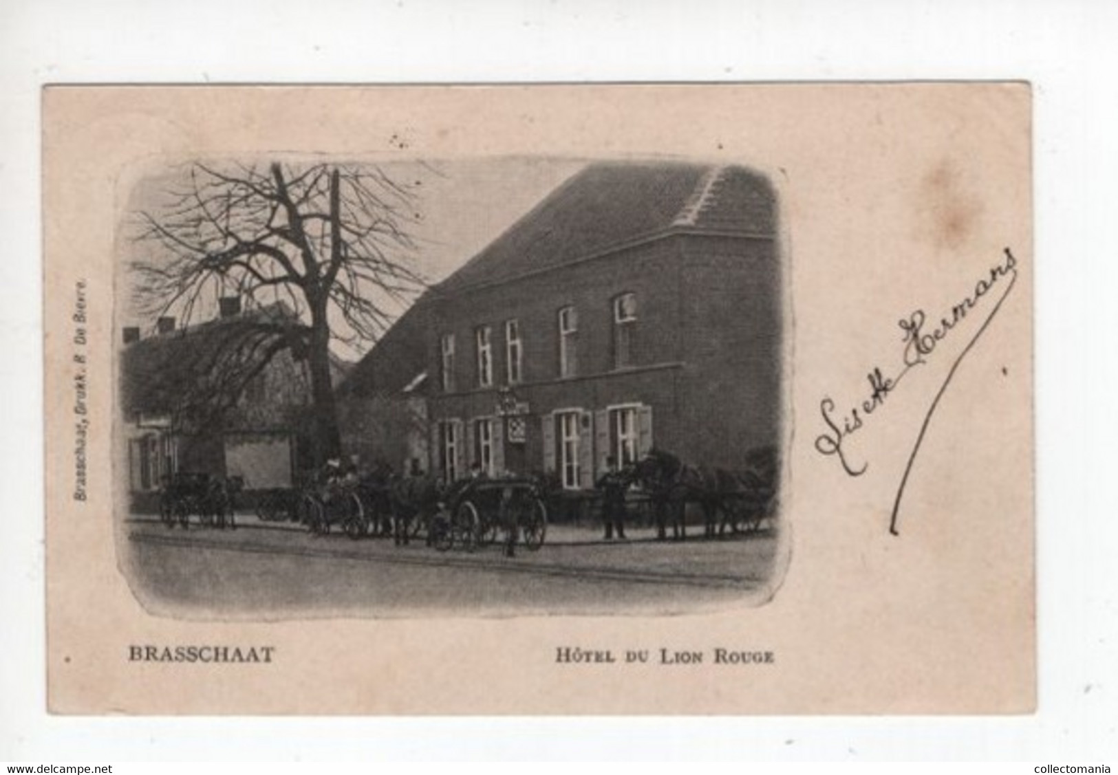 1 Oude Postkaart  BRASSCHAET Brasschaat  Hotel Du Lion Rouge - Brasschaat