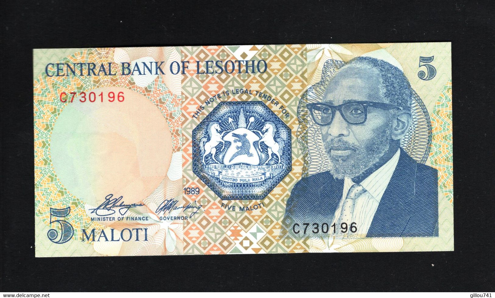 Lesotho, 5 Maloti, 1989-1993 Issue - Lesotho