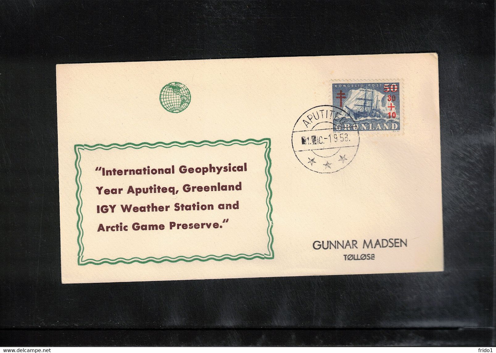 Greenland / Groenland 1958 International Geophysical Year IGY Weather Station APUTITEQ - Lettres & Documents