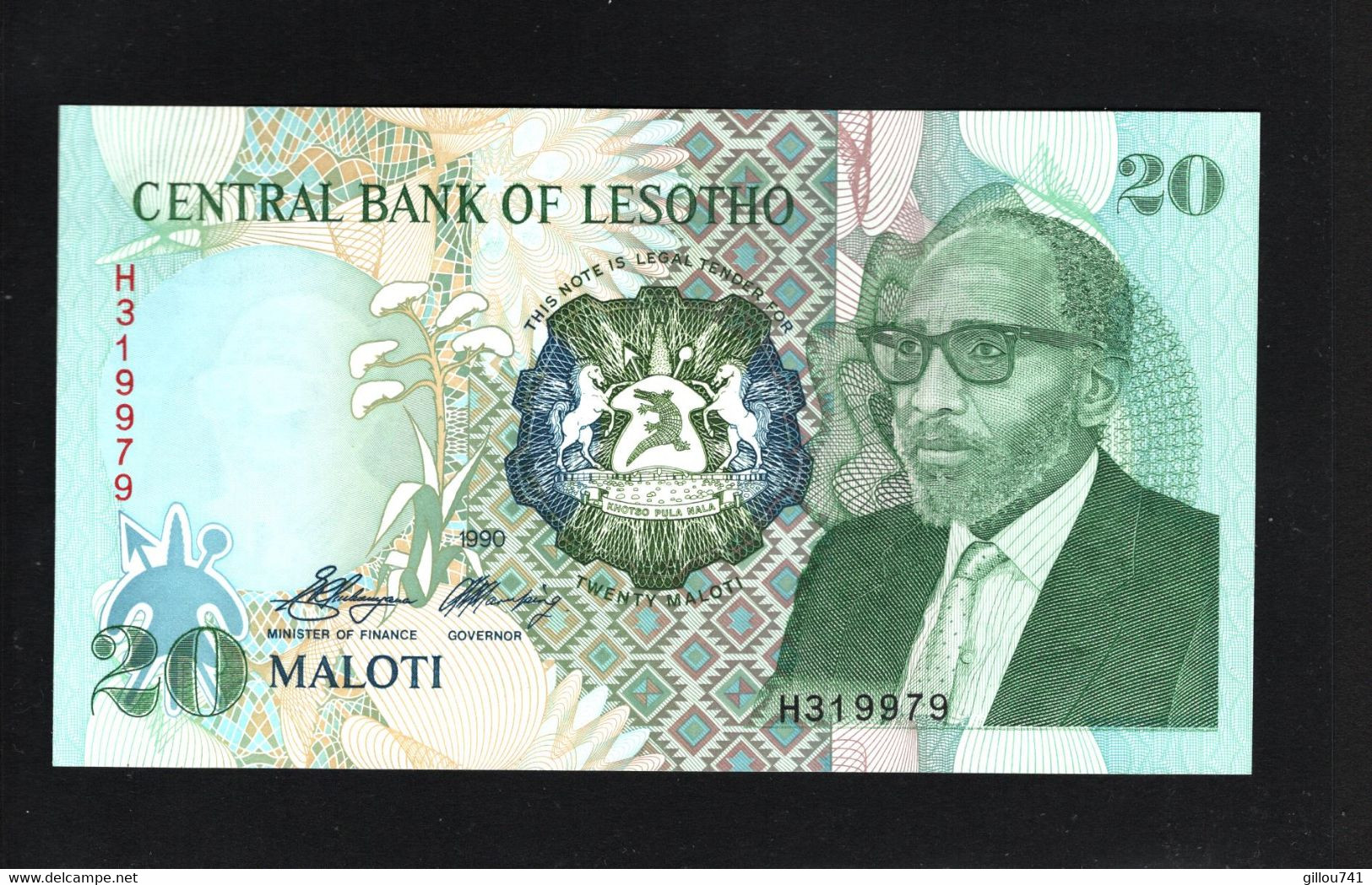 Lesotho, 20 Maloti, 1989-1993 Issue - Lesoto