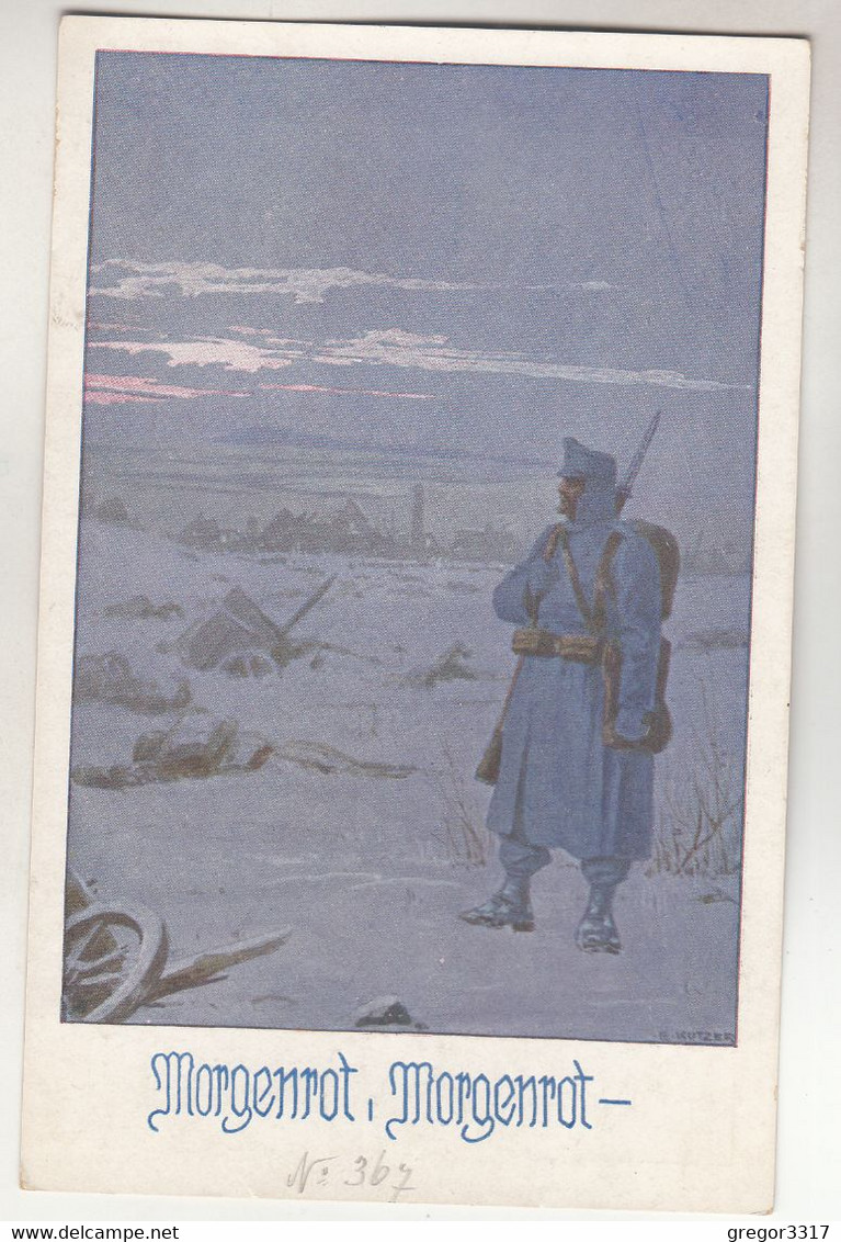 C3372) E. KUTZER - MORGENROT, Morgenrot - SOLDAT Im Schnee Mit Waffe Und Uniform - Kutzer, Ernst