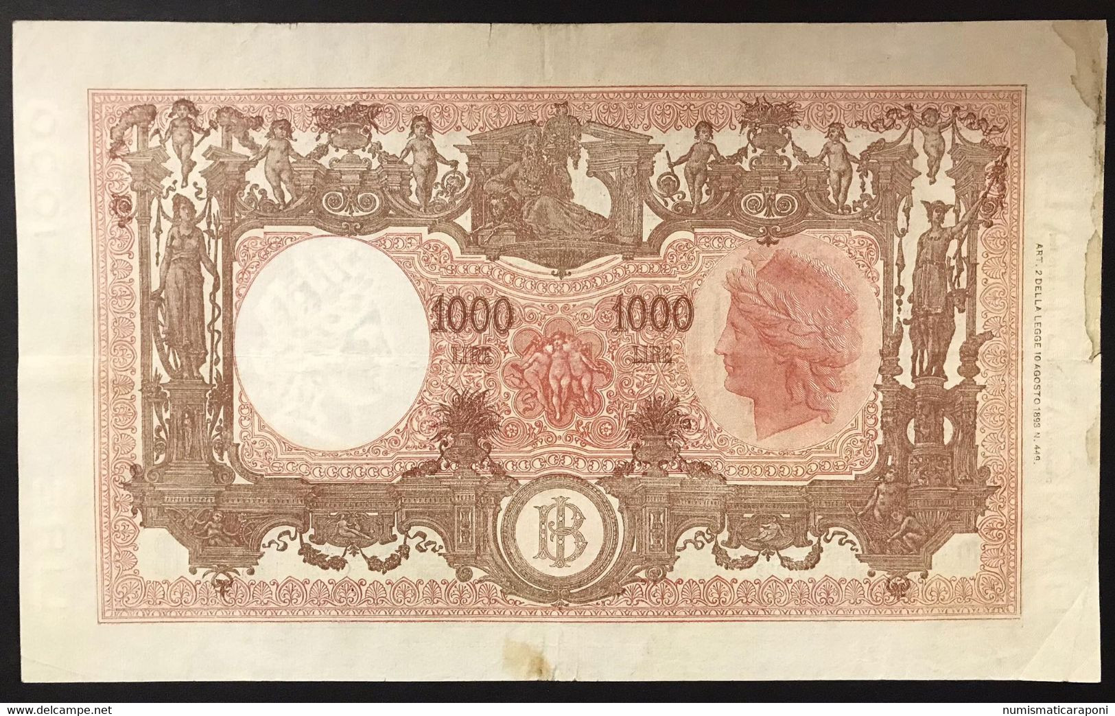 1000 LIRE BARBETTI Testina B.I. 21 03 1947 Taglietti Ma Ottimo Esemplare Con Carta Freschissima Lotto 3031 - 1.000 Lire