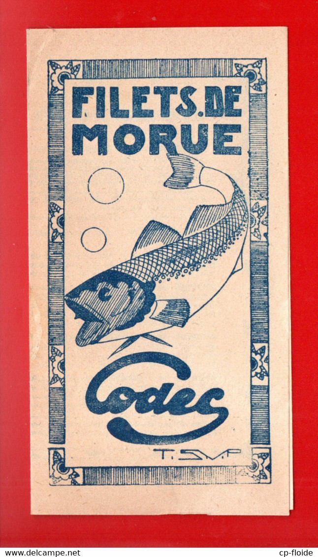 RECETTE . " FILETS DE MORUES " . CODEC - Ref. N°36457 - - Ricette Culinarie