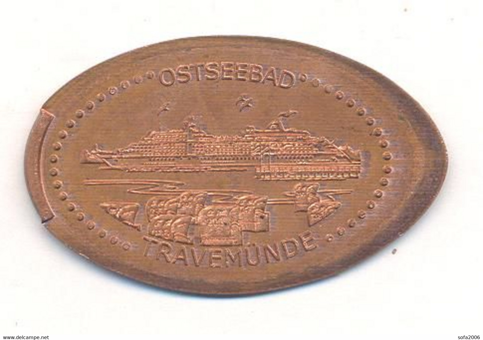 Souvenir Jeton Token Germany-Deutschland Ostseebad Travemunde - Pièces écrasées (Elongated Coins)