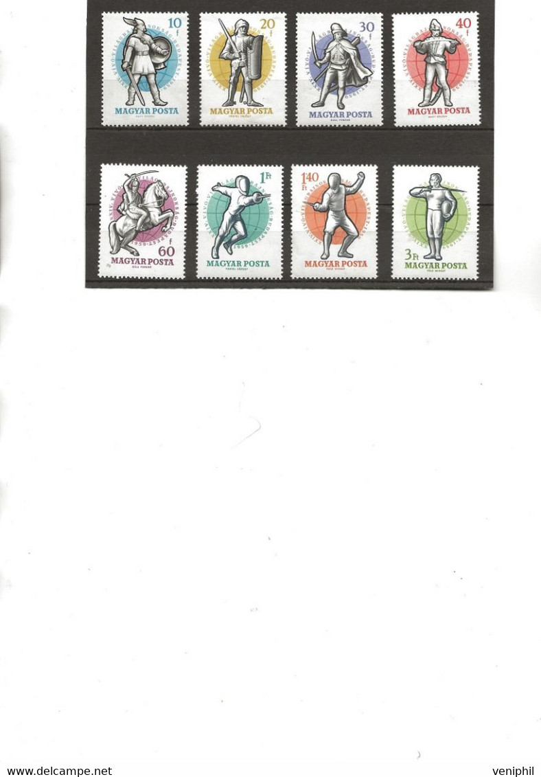 HONGRIE  - SERIE ESCRIME N° 1295 A 1302  NEUVE SANS CHARNIERE  ANNEE 1959 - Unused Stamps