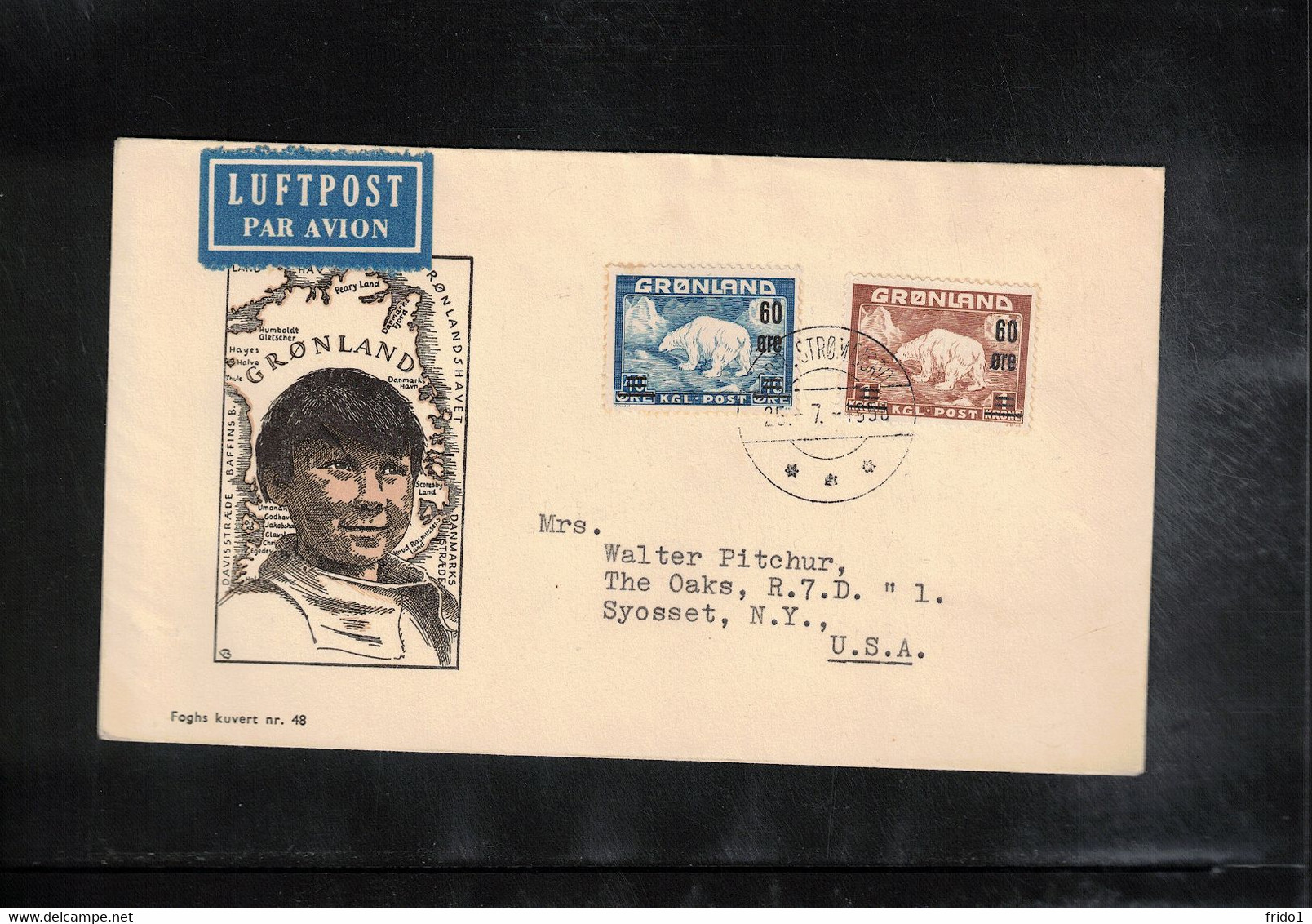 Greenland / Groenland 1956 Interesting Airmail Letter To USA - Storia Postale