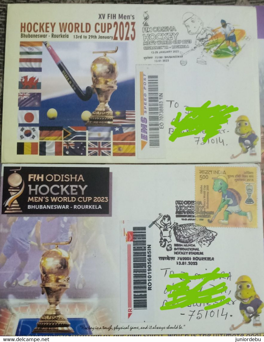 India -2023- Covers With Two Location Inaugural Day Post Mark. - Hockey (sur Gazon)
