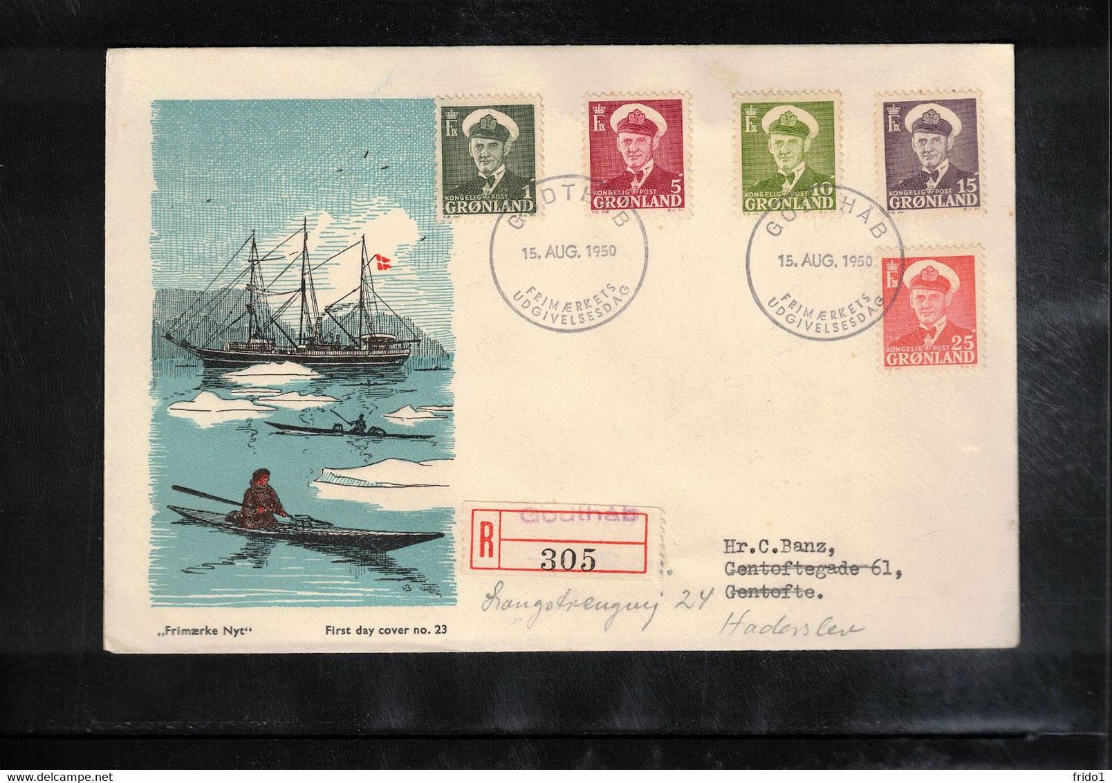 Greenland / Groenland 1950 Interesting Registered Letter FDC - Covers & Documents