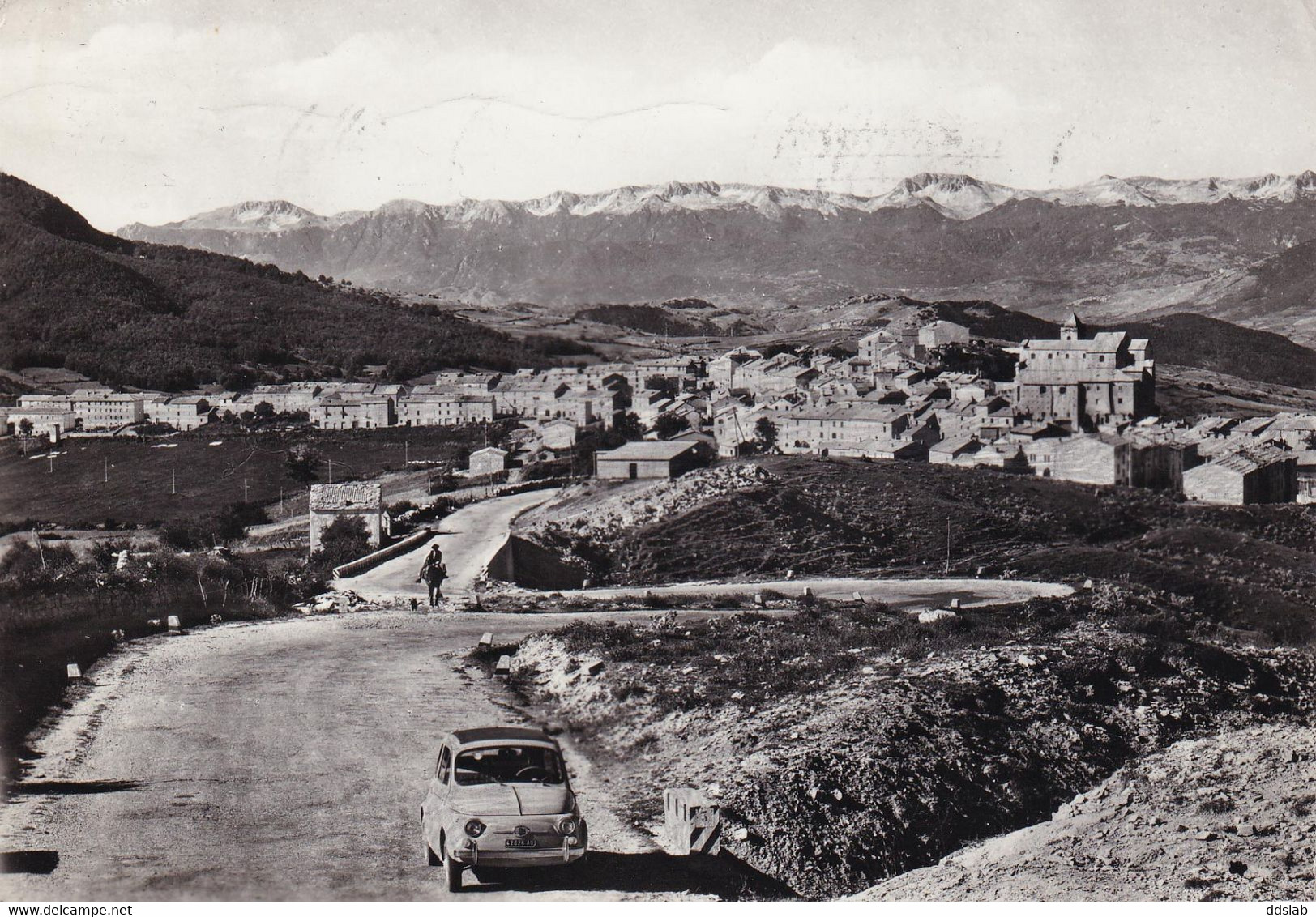 Capracotta (Isernia) - Panorama Con Le Mainarde - Animata (FIAT 500 E Asinello) - Viaggiata 1970 - Ed. Mazzorana - Isernia