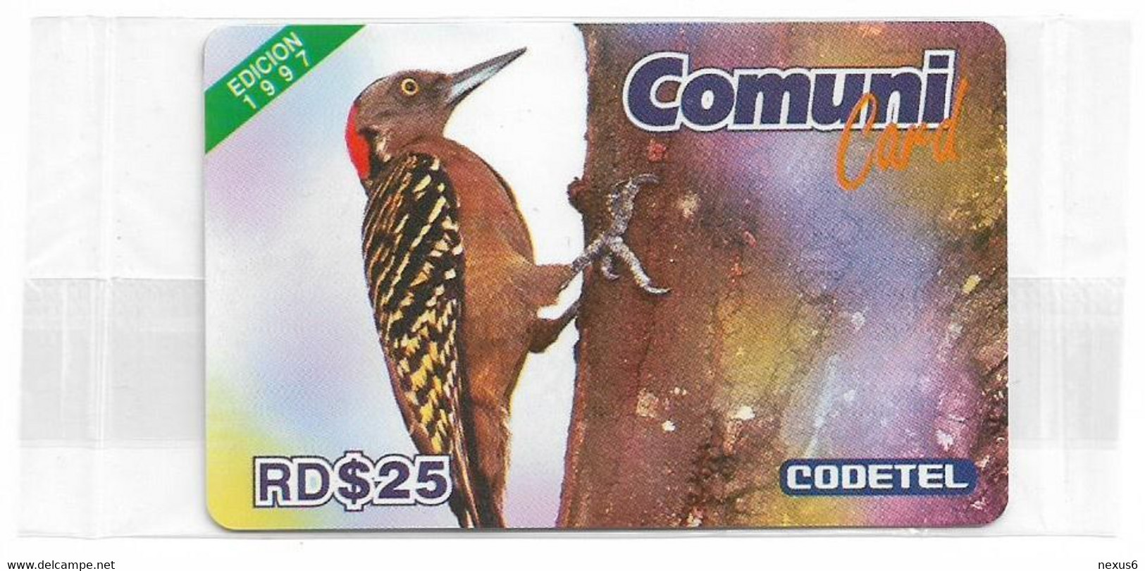 Dominican Rep. - Codetel (ComuniCard) El Carpintero Bird RD$25, 1997 Edit. - Remote Mem. 25$, NSB - Dominik. Republik