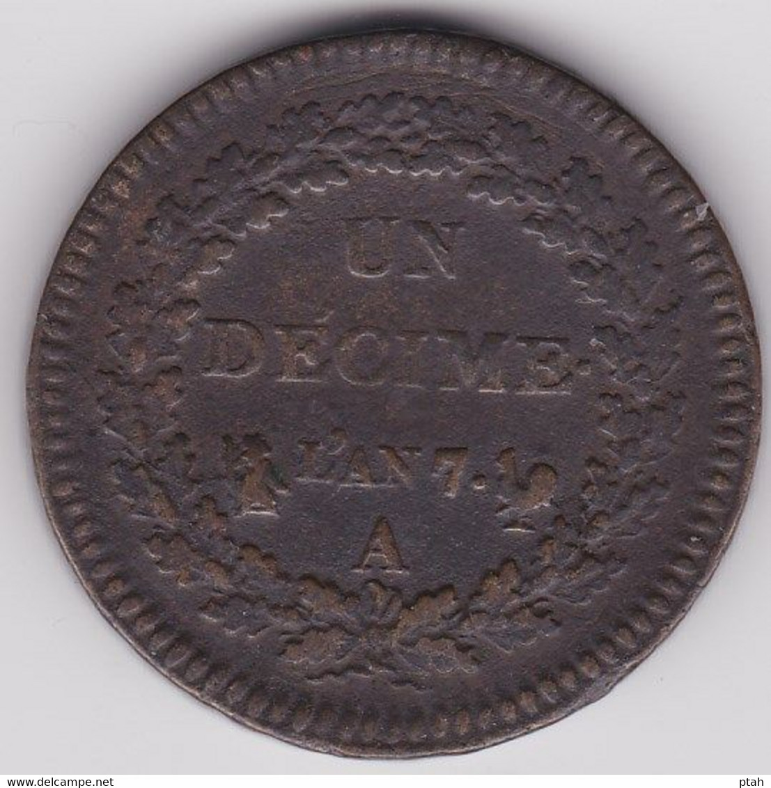 FRANCE, 1 Décime L'an 7 - 1795-1799 Directoire (An IV – An VIII)