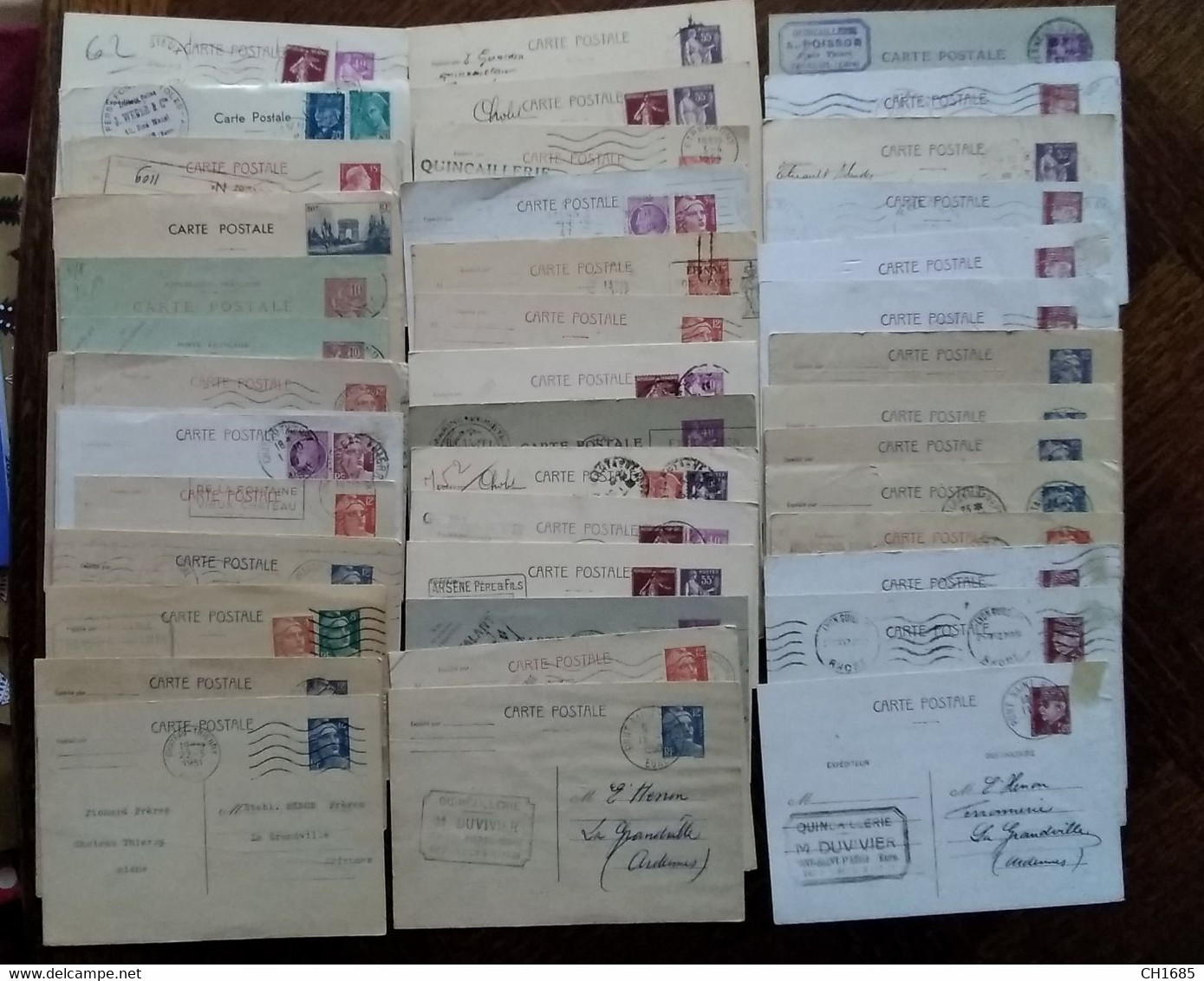 France Lot De 250 Entiers Postaux Divers De 1886 à 1951z - Lots Et Collections : Entiers Et PAP