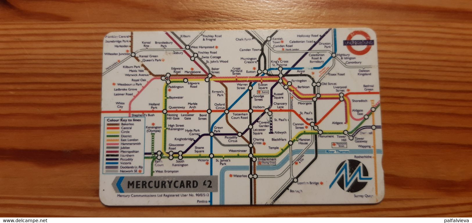 Phonecard United Kingdom Mercury 20MERC - London, Underground Map - Mercury Communications & Paytelco