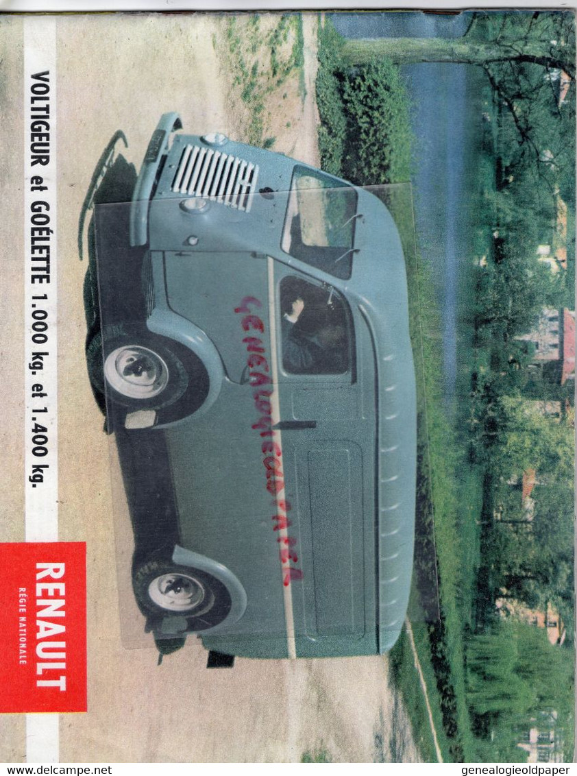 RARE CATALOGUE RENAULT VOLTIGEUR & GOELETTE 1000 KG ET 1400 KG- 92-BOULOGNE BILLANCCOURT -FOURGON CAMION CAMIONNETTE - Automobil