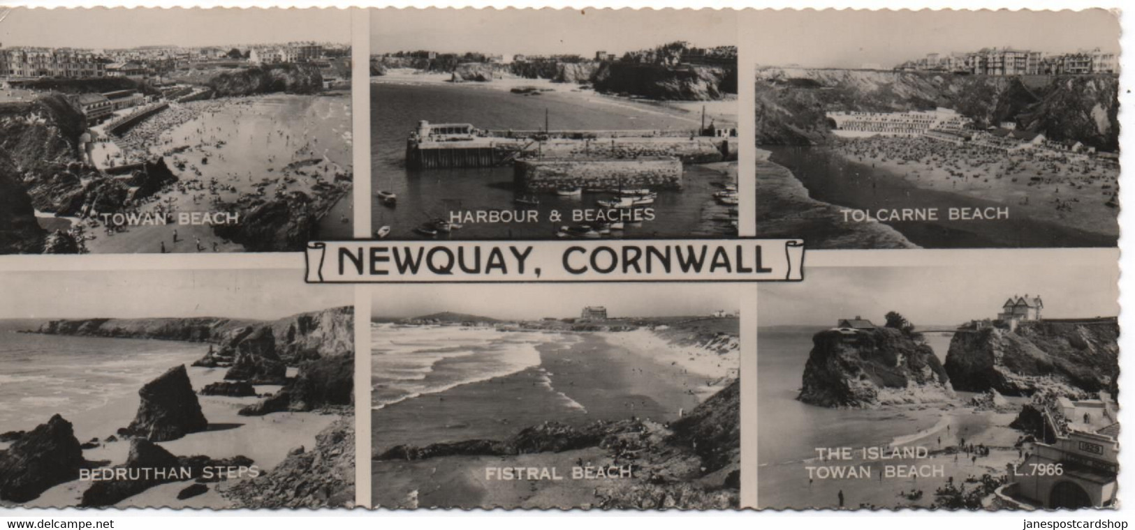 NEWQUAY - CORNWALL - VALENTINES PANORAMA MULTI-VIEW - REAL PHOTO POSTCARD IN GOOD CONDITION - Newquay