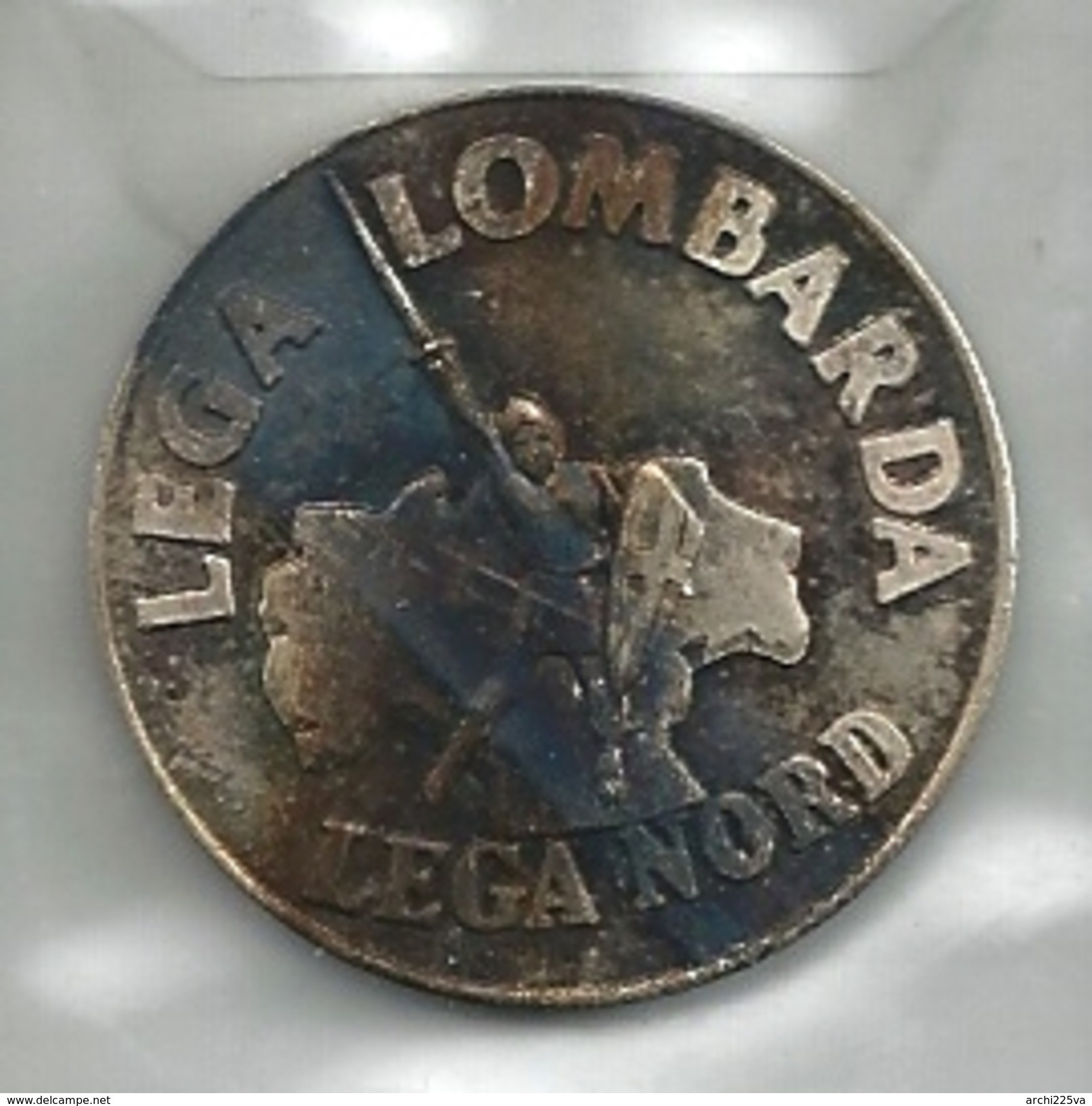 Lega NORD 199? - Lega Lombarda - Replica 5 Lire Italiane FDC - Argento / Argent / Silver ? - Lotto A - Commémoratives