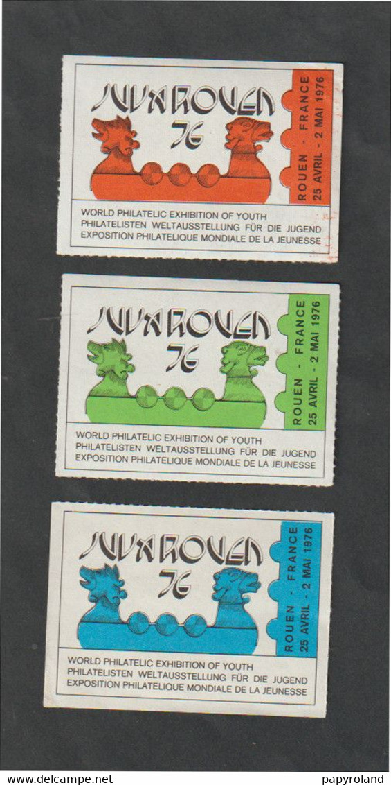 VIGNETTES EXPOS.PHIL - "JUVAROUEN" - Vignettes Officielle N°22 - Les  3 Couleurs - 1976 - Neuf Sans Charnière - ** - Exposiciones Filatelicas