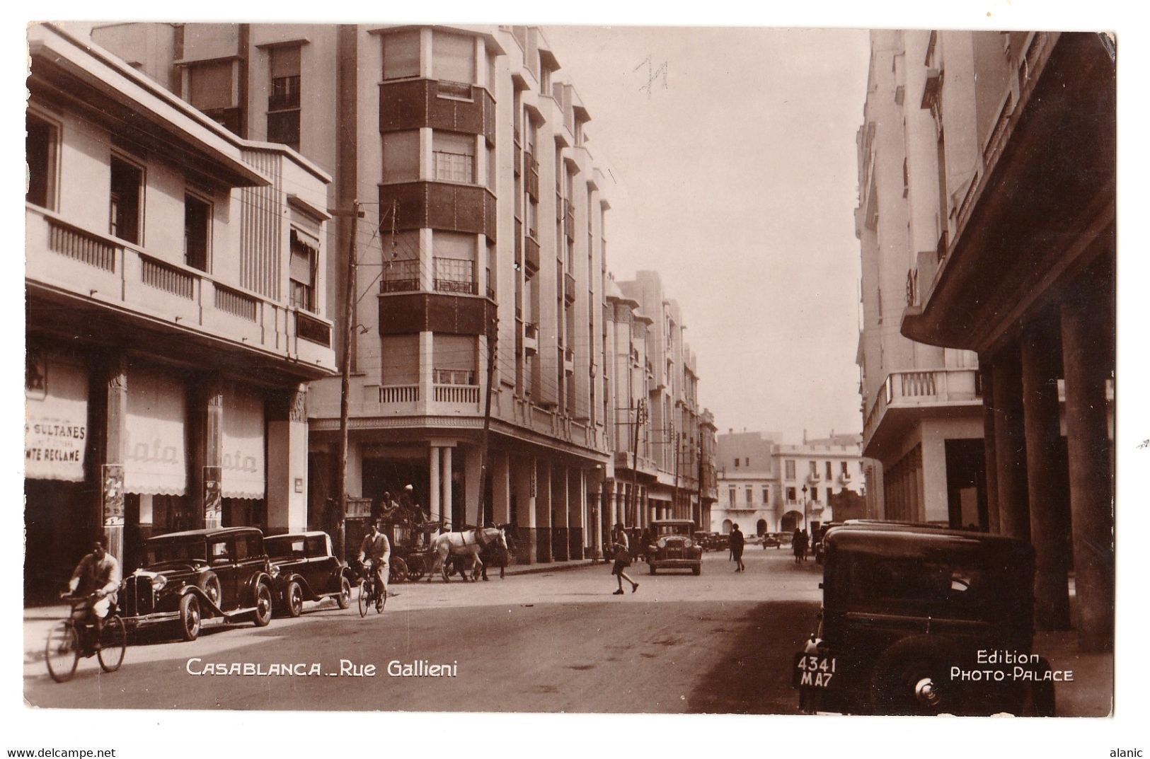 CSM Maroc : CASABLANCA : Rue Gallieni ( Voiture Traction) 21/6/1933 CIRCULEE  N°140-pour L'Algérie (Dept Constantine) - Rabat