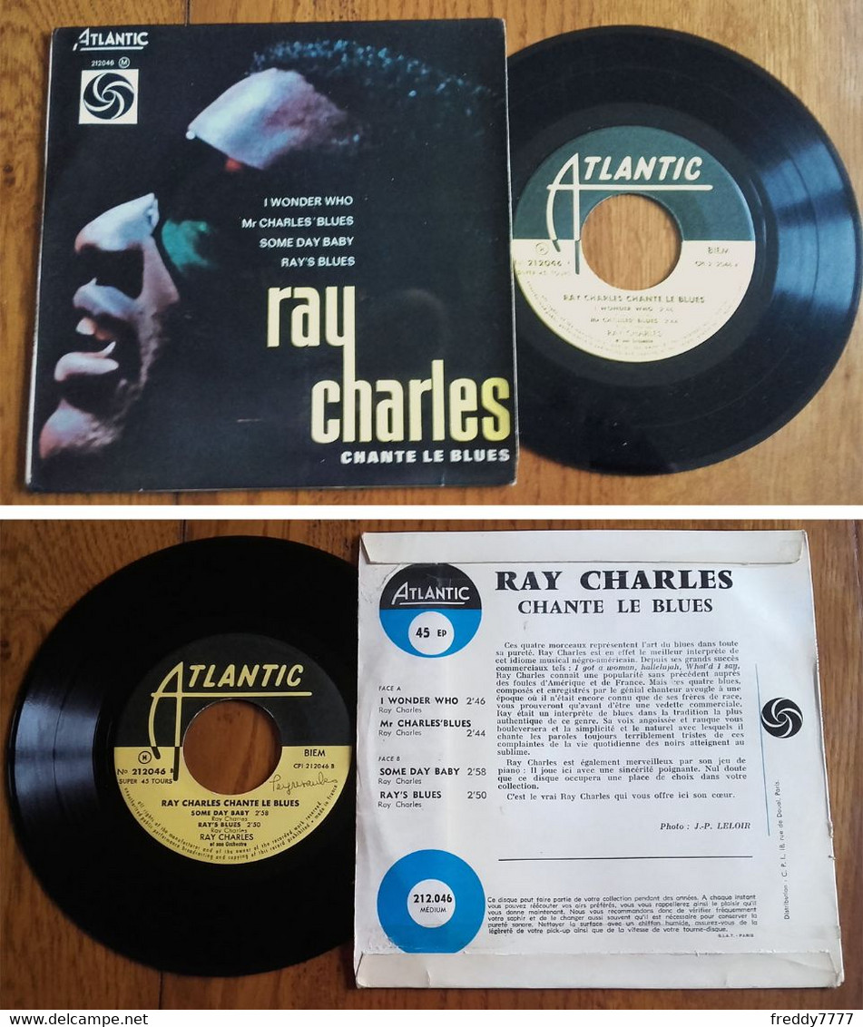 RARE French EP 45t RPM BIEM (7") RAY CHARLES «I Wonder Who» (1962) - Jazz