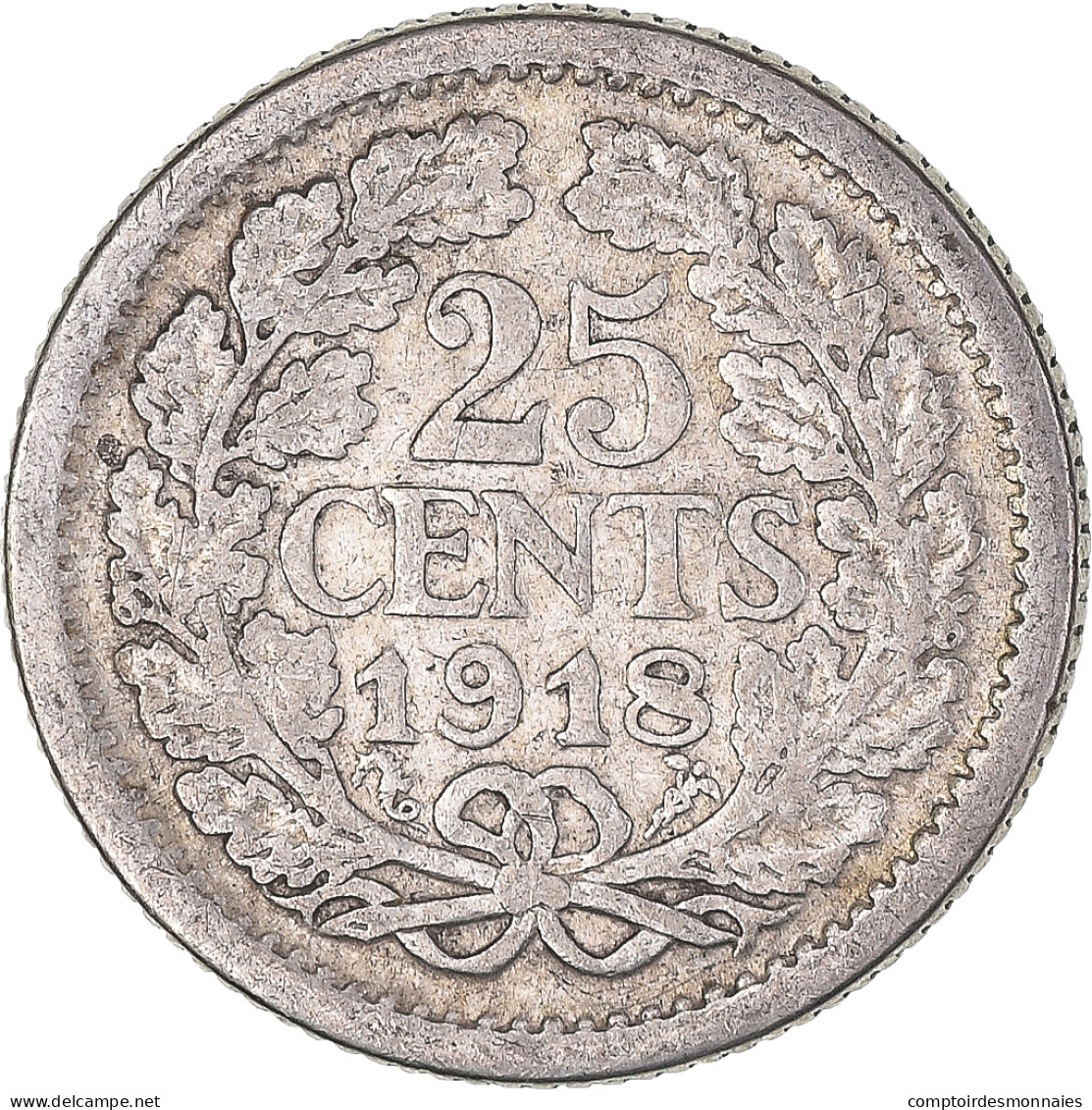 Monnaie, Pays-Bas, 25 Cents, 1918 - 25 Centavos