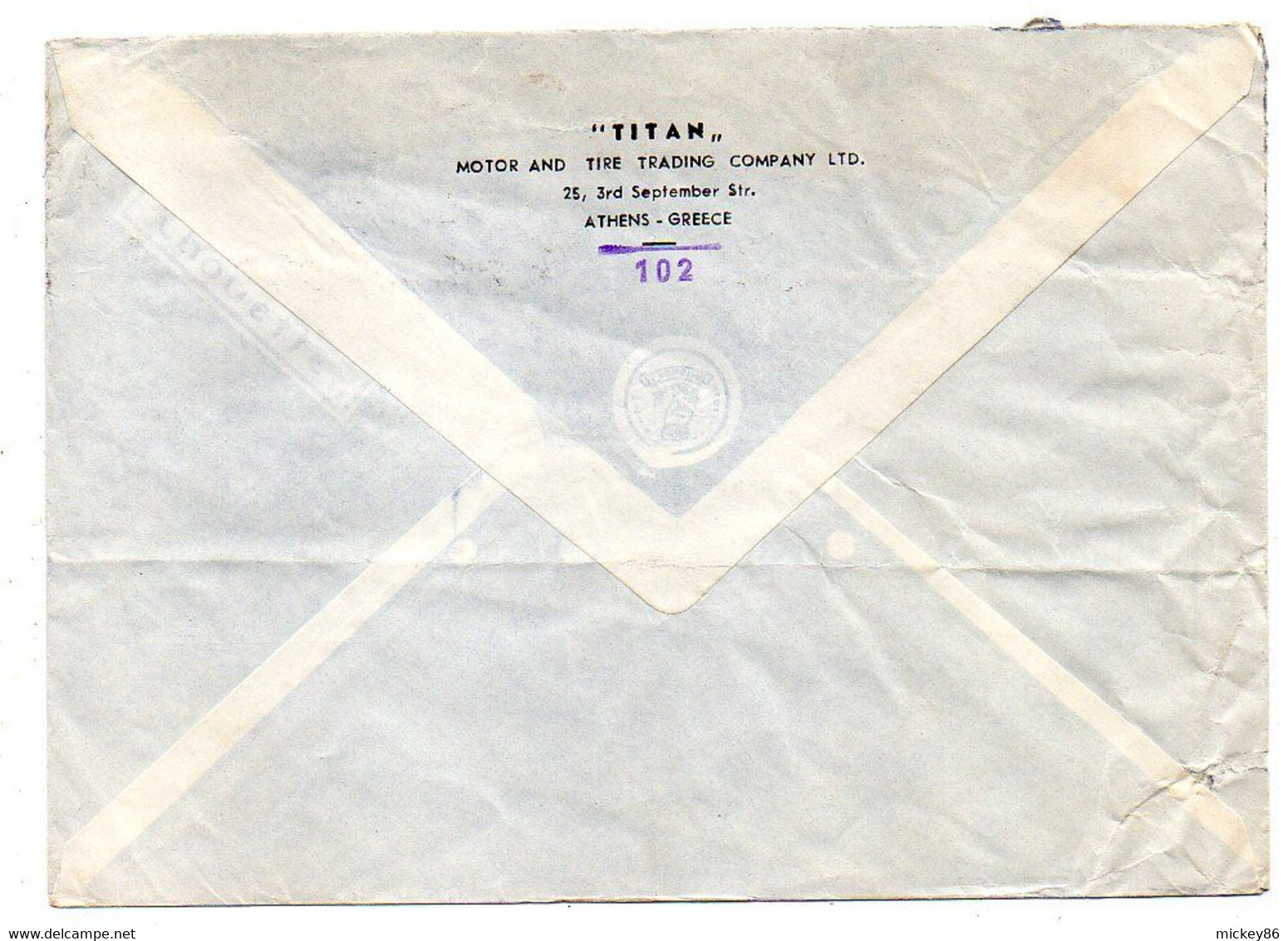 Grèce--1963--lettre D'Athenes Pour NANTERRE-92 (France) ..timbres  , Cachet ..TITAN - Brieven En Documenten