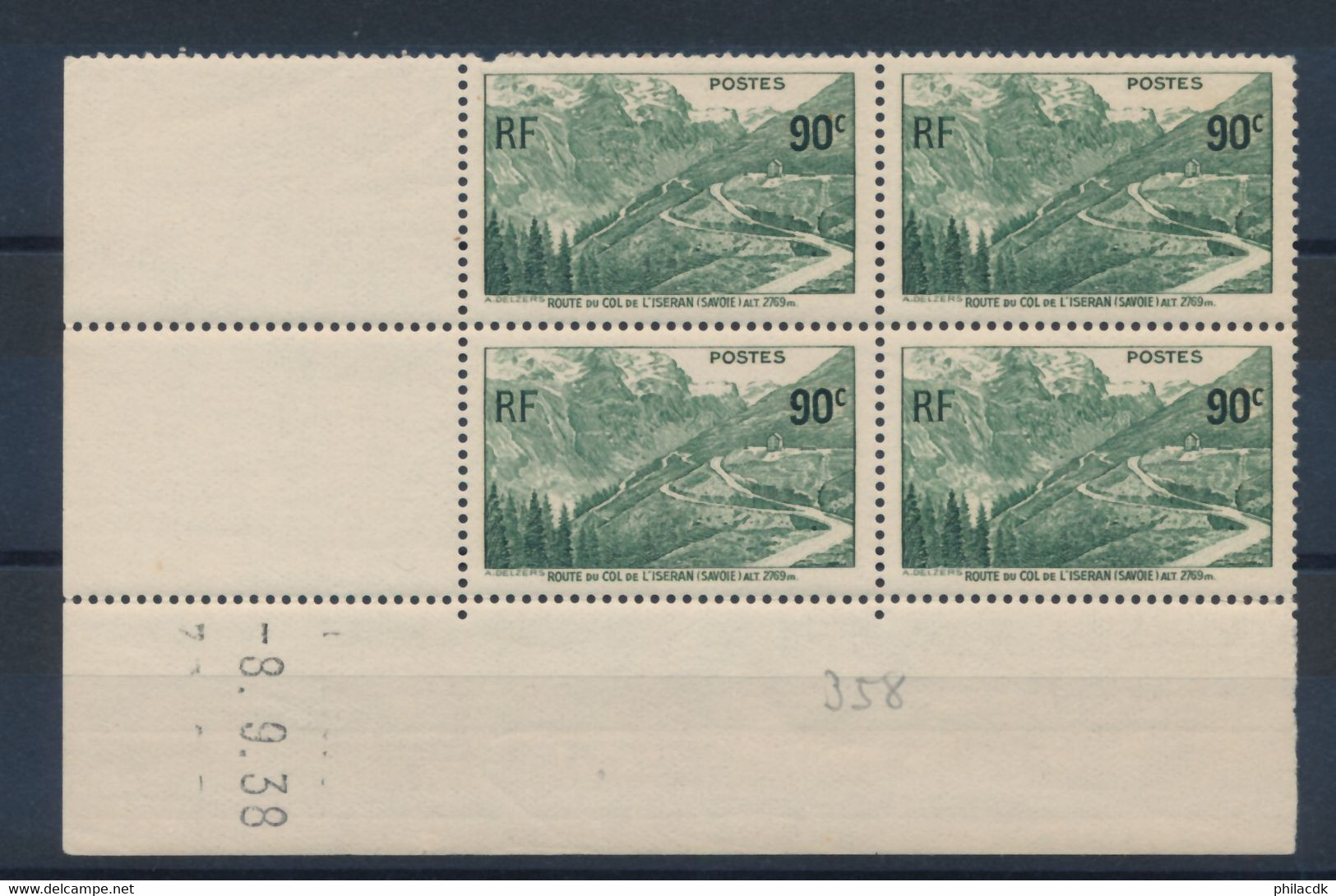 FRANCE - COIN DATE DU 8 SEPTEMBRE 1938 N° 358 NEUF* AVEC GOMME ALTEREE - 1930-1939