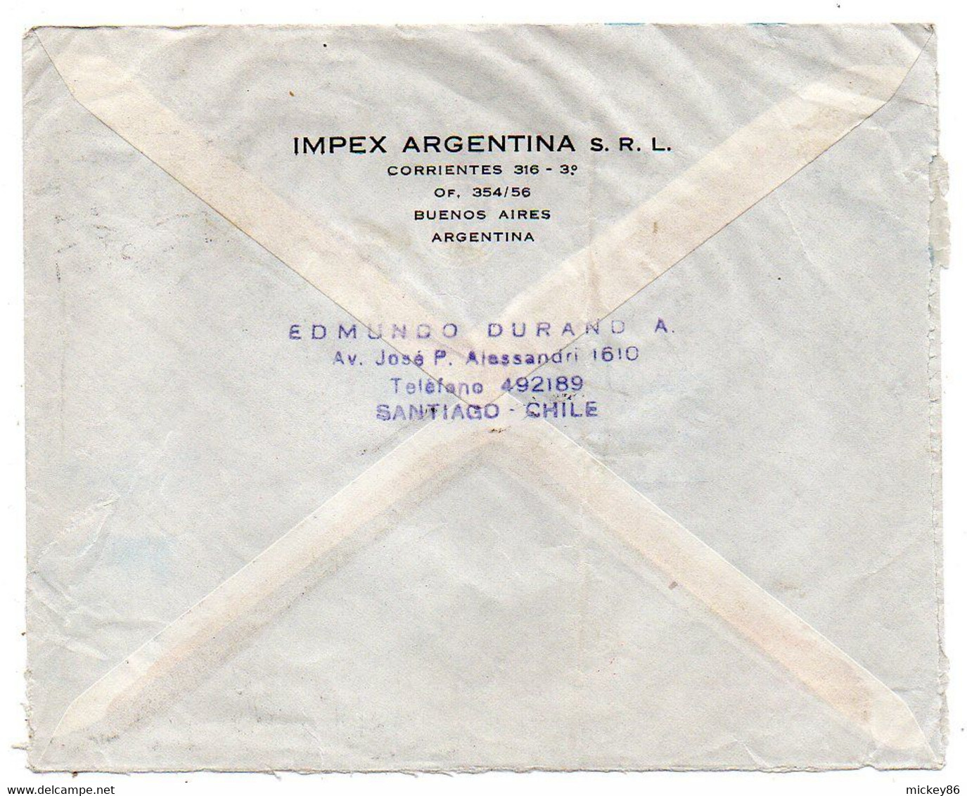 Chili--1968--lettre De  SANTIAGO  Pour NANTERRE-92 (France) ..timbres ( Avion )  , Cachet . - Cile