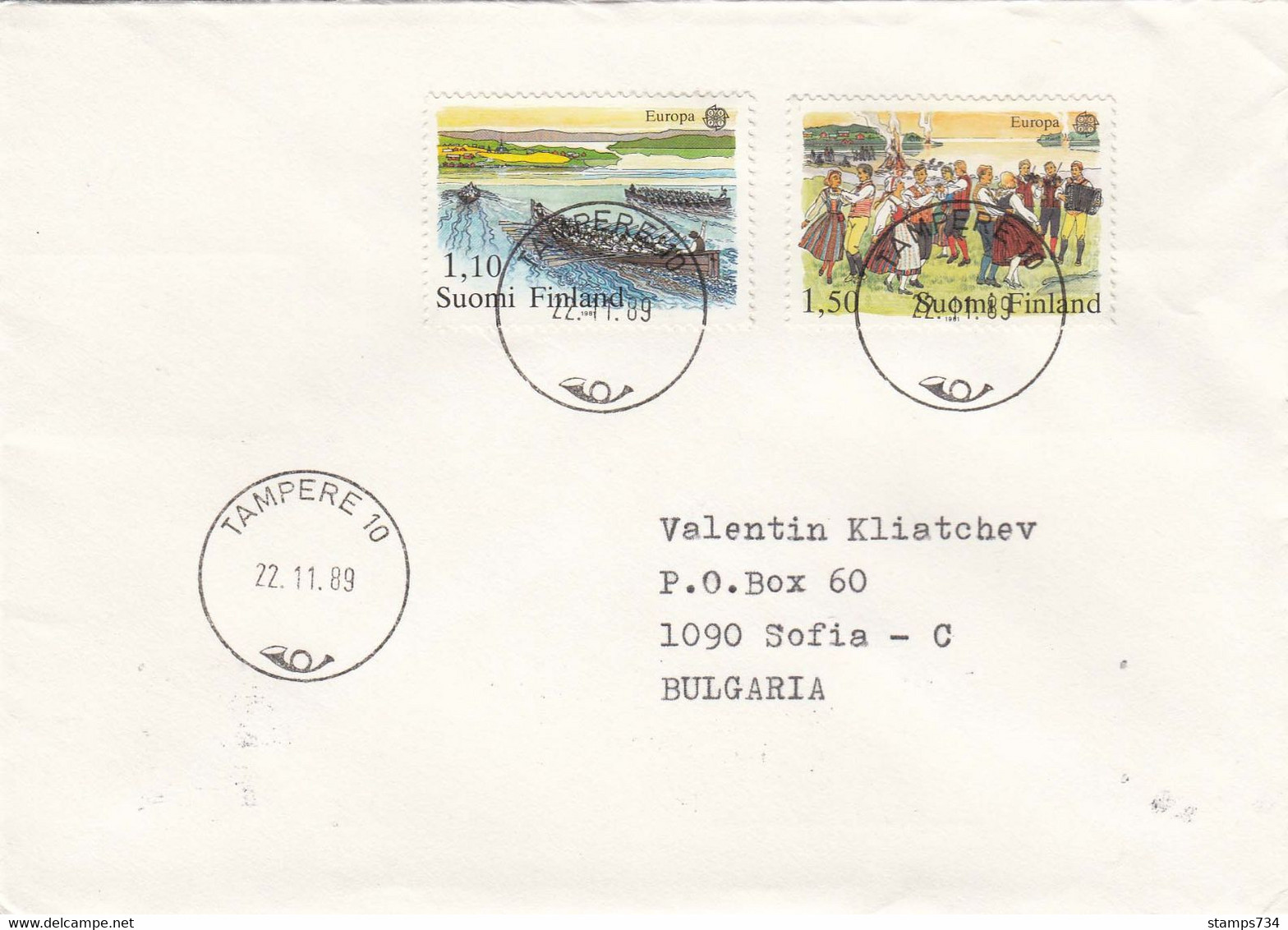 Finland - 056/1989 EUROPA-CEPT'81(full Set) - Letter Ordinary From Tampere To Sofia(Bulgaria) - Briefe U. Dokumente