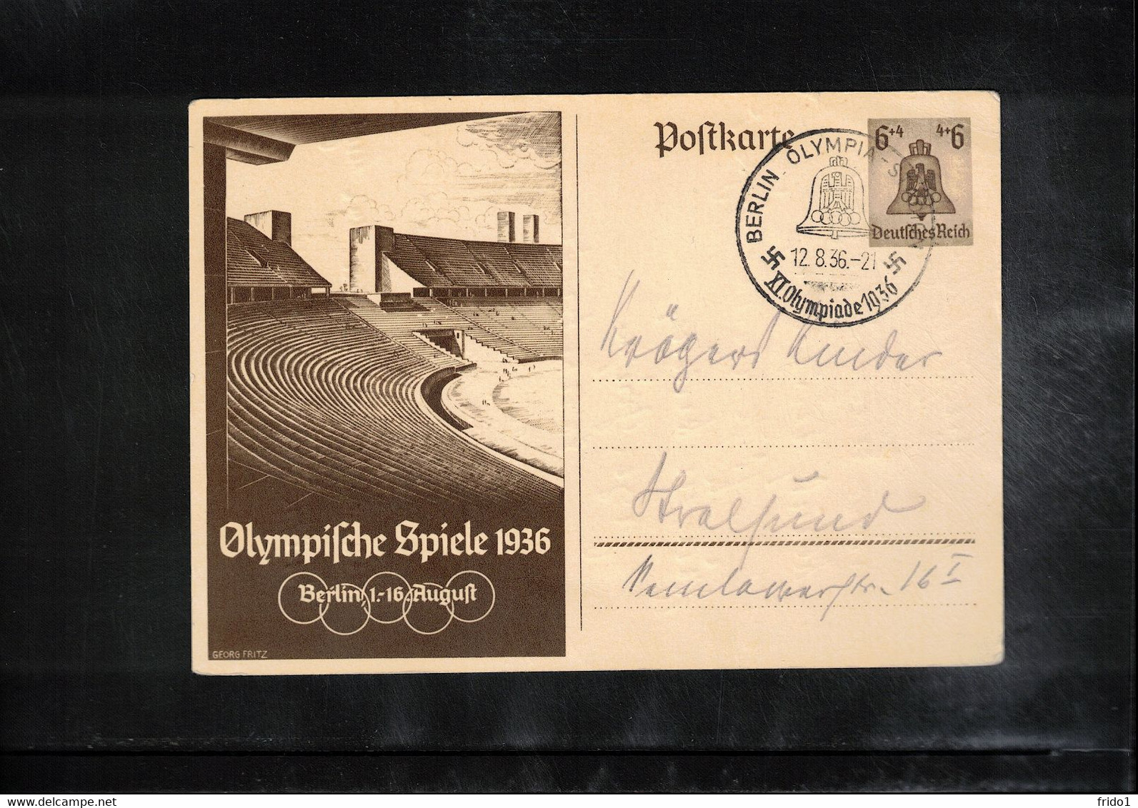 Germany / Deutschland 1936 Olympic Games Berlin Interesting Postcard Olympic Stadion Postmark - Sommer 1936: Berlin