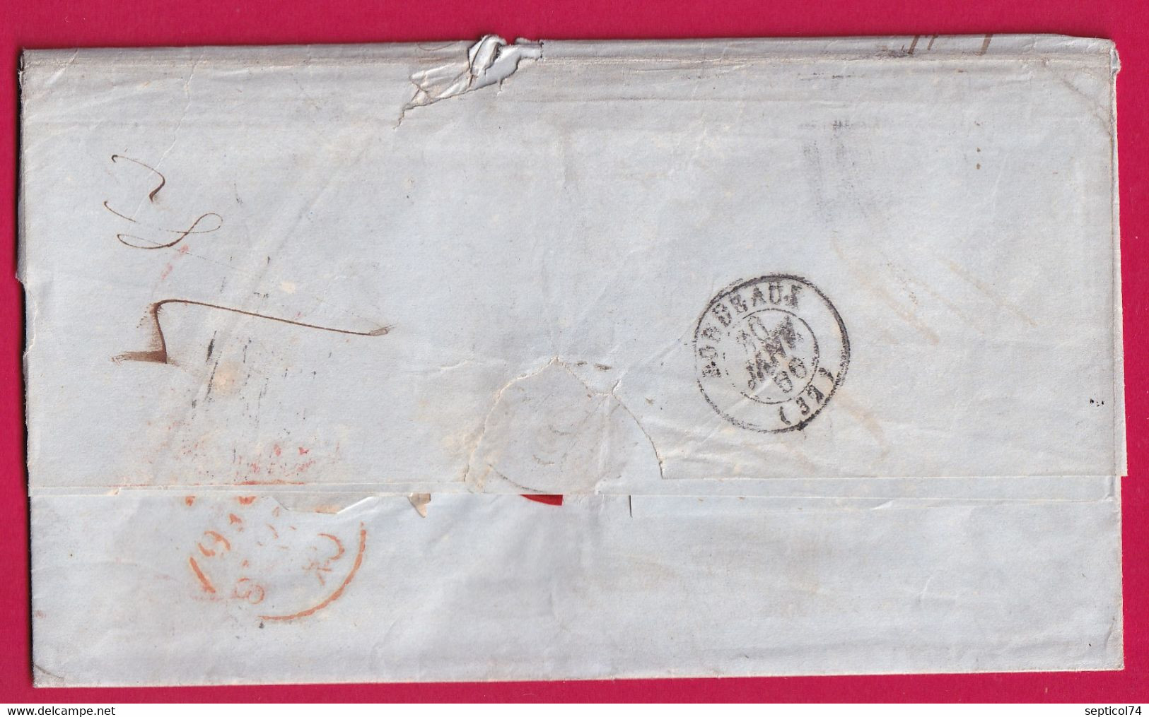 LETTRE DE NEW YORK USA 1866 TAMPON 26 STEAMER CANADA POUR BORDEAUX GIRONDE LETTRE COVER - …-1845 Prephilately