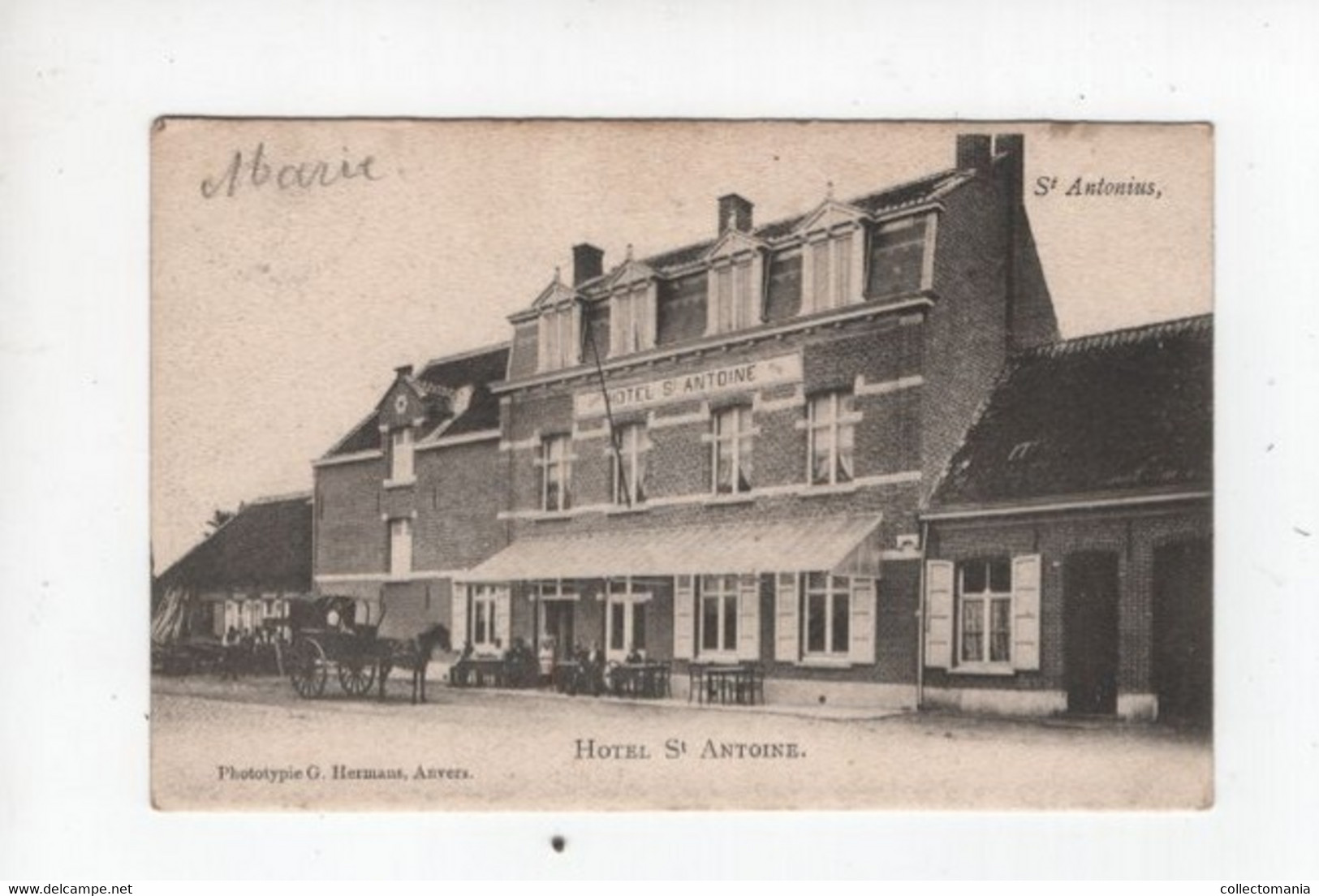 1 Oude Postkaart   Brecht   St Antonius  Hotel   St. Antoine   Uitgever Hermans - Brecht