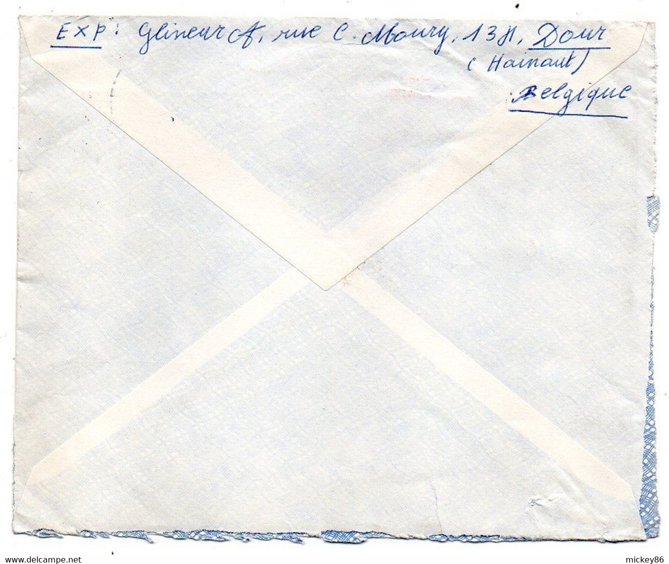 BELGIQUE - 1968-- De  DOUR   Pour NANTERRE- 92 (France)..timbre (sécurité)  Seul Sur Lettre ,cachet - Briefe U. Dokumente