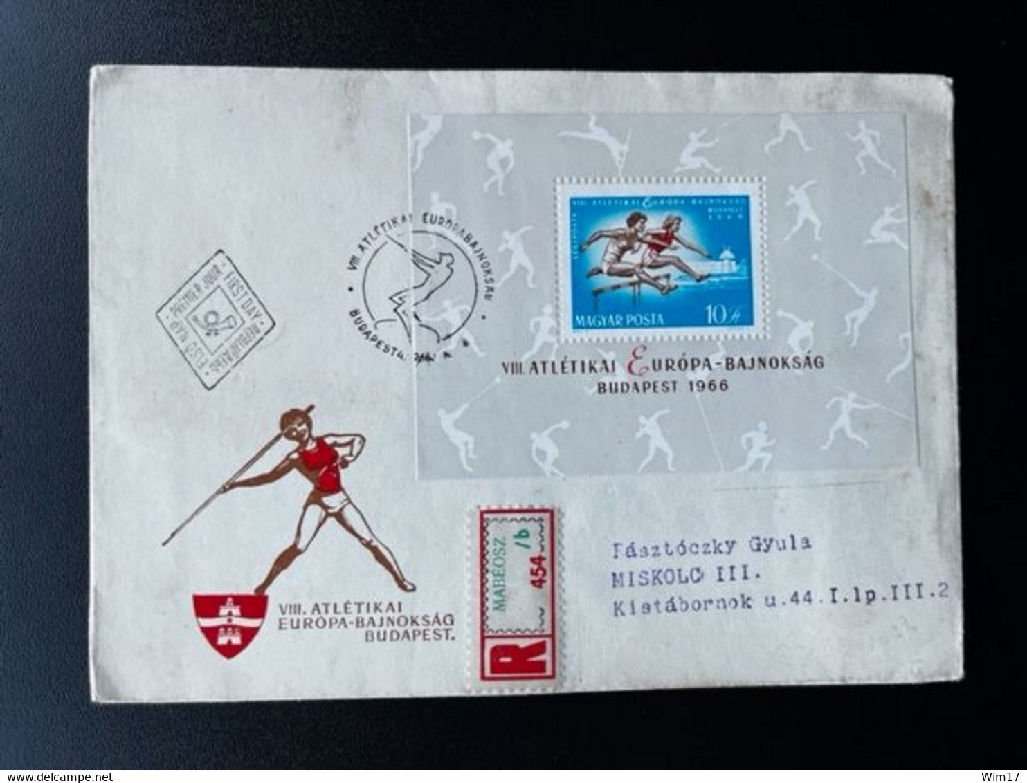 HUNGARY MAGYAR 1966 REGISTERED FDC BUDAPEST MABEOSZ TO MISKOLC HONGARIJE UNGARN - Lettres & Documents