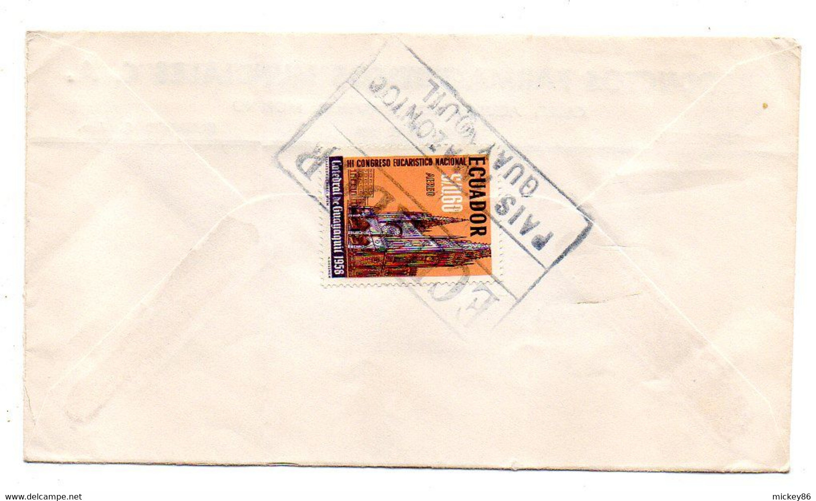 EQUATEUR--GUAYAQUIL  Pour NANTERRE- 92 (France)..timbre  Seul Sur Lettre ,cachet GUAYAQUIL - Equateur