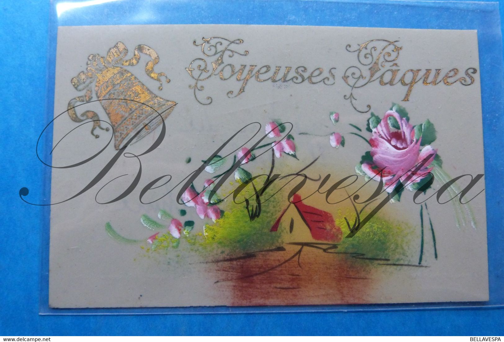 Postcard Hand Painted -Paint A La Main-Handbeschilderd Celuloid - Ostern