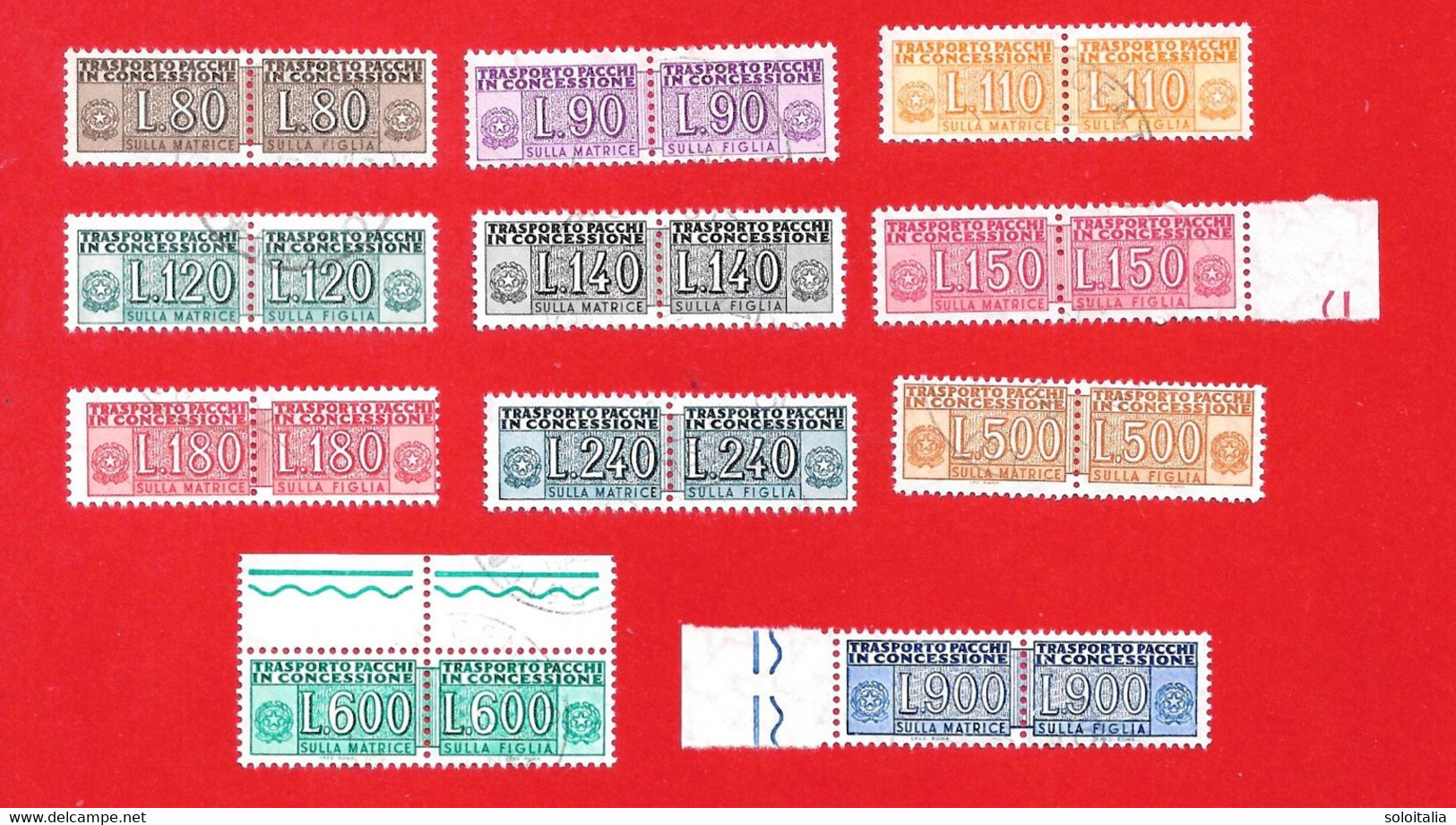 1946/81 Pacchi In Concessione Filigrana Stelle Serietta - Usato - Pacchi In Concessione