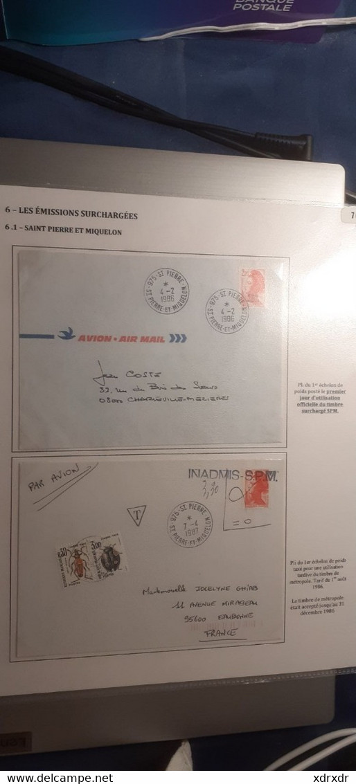 2,20 LIBERTE SUR 2 LETTRES DE SPM (ST PIERRE ET MIQUELON) - 2376 - Cartas & Documentos