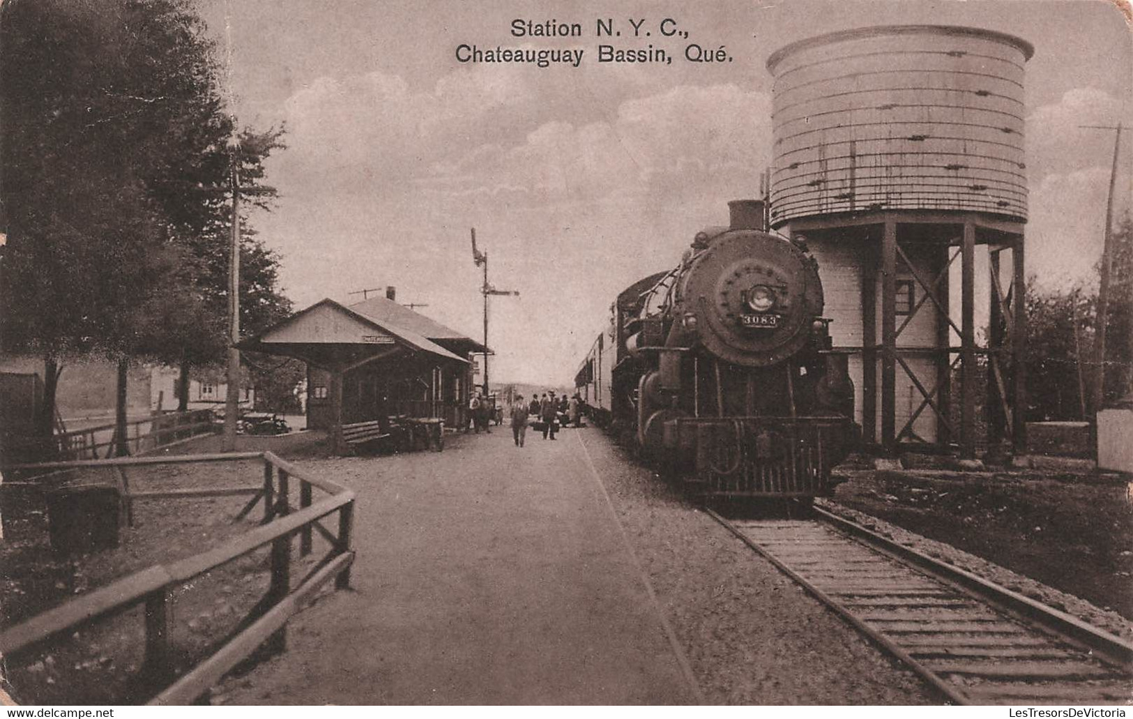 CPA Canada - Station N Y C Chateauguay Bassin - Locomotive - Train En Gare - Chemin De Fer - Autres & Non Classés