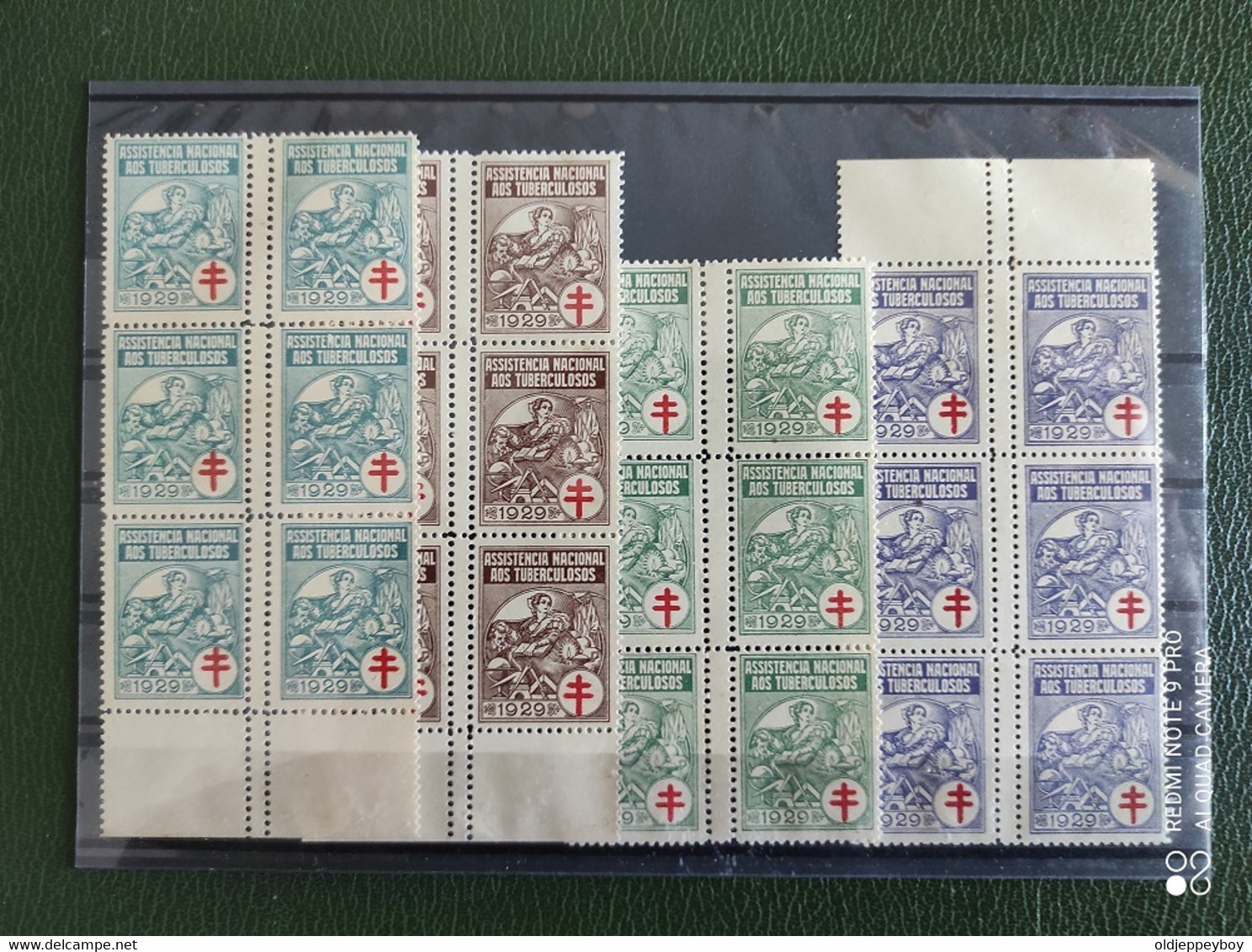 ERRO VARIEDADE Portugal 1929 Full Set Blocks Of 6 With Perforation Error Variety Assistençia Very Rare In This Format - Unused Stamps