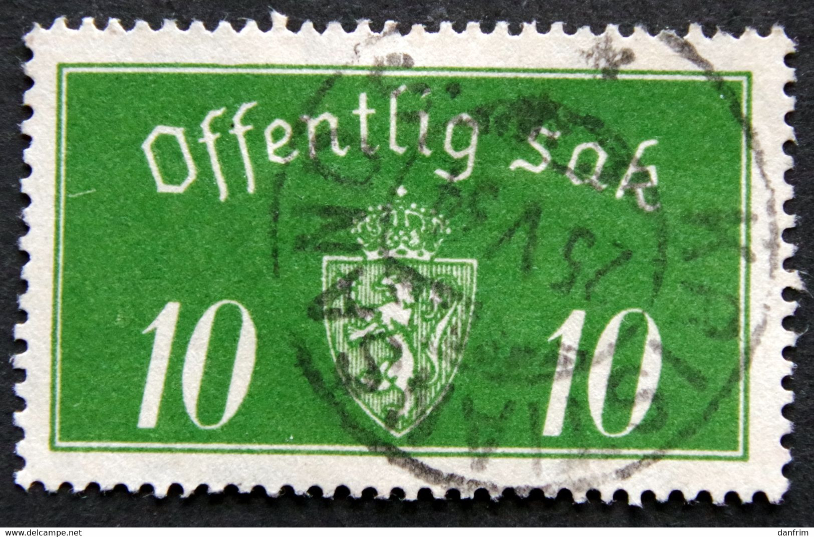 Norway 1933  KRISTIANSANDS  Minr.12 II   34mm X18,5mm     (  Lot  H 1033 ) - Dienstmarken
