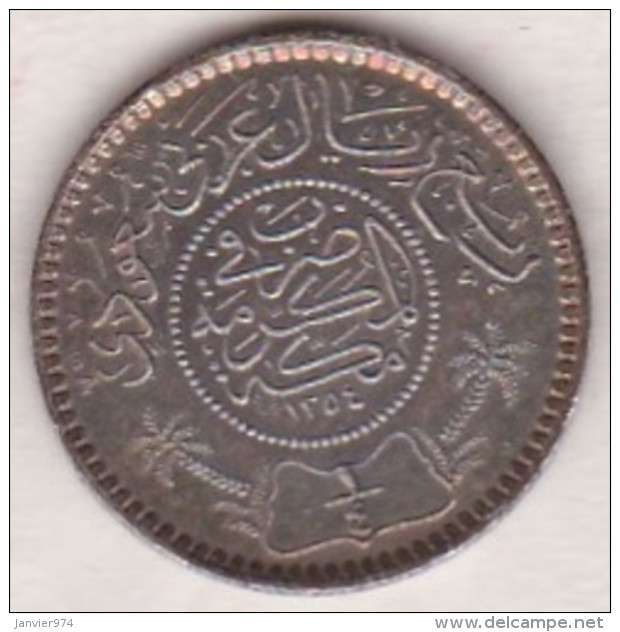 Saudi Arabia 1/4 Riyal AH 1354 . Abd Al-Aziz . Argent.  KM# 16 - Saoedi-Arabië