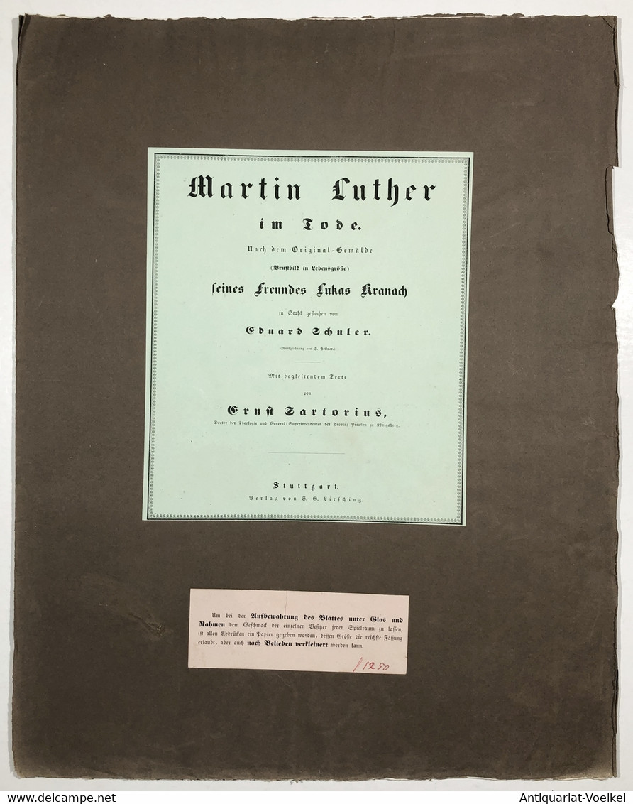 Martin Luther Im Tode / Martin Luther (1483-1546) Reformator Reformer Portrait - Autres & Non Classés