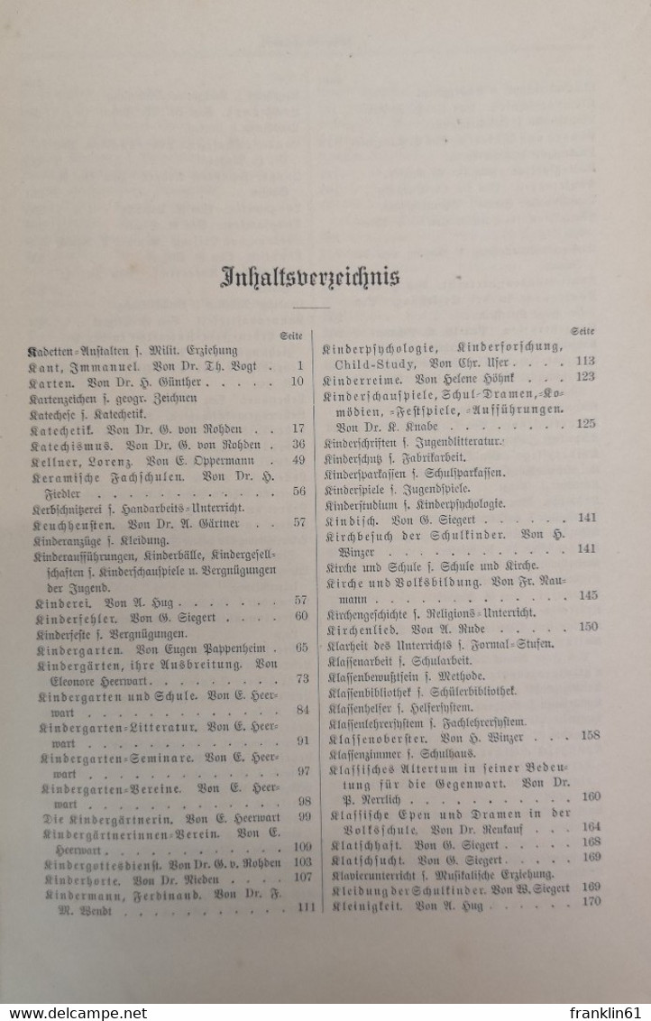 Enzyklopädisches Handbuch Der Pädagogik. Bände: IV.; V.; VI.; VII. - Glossaries