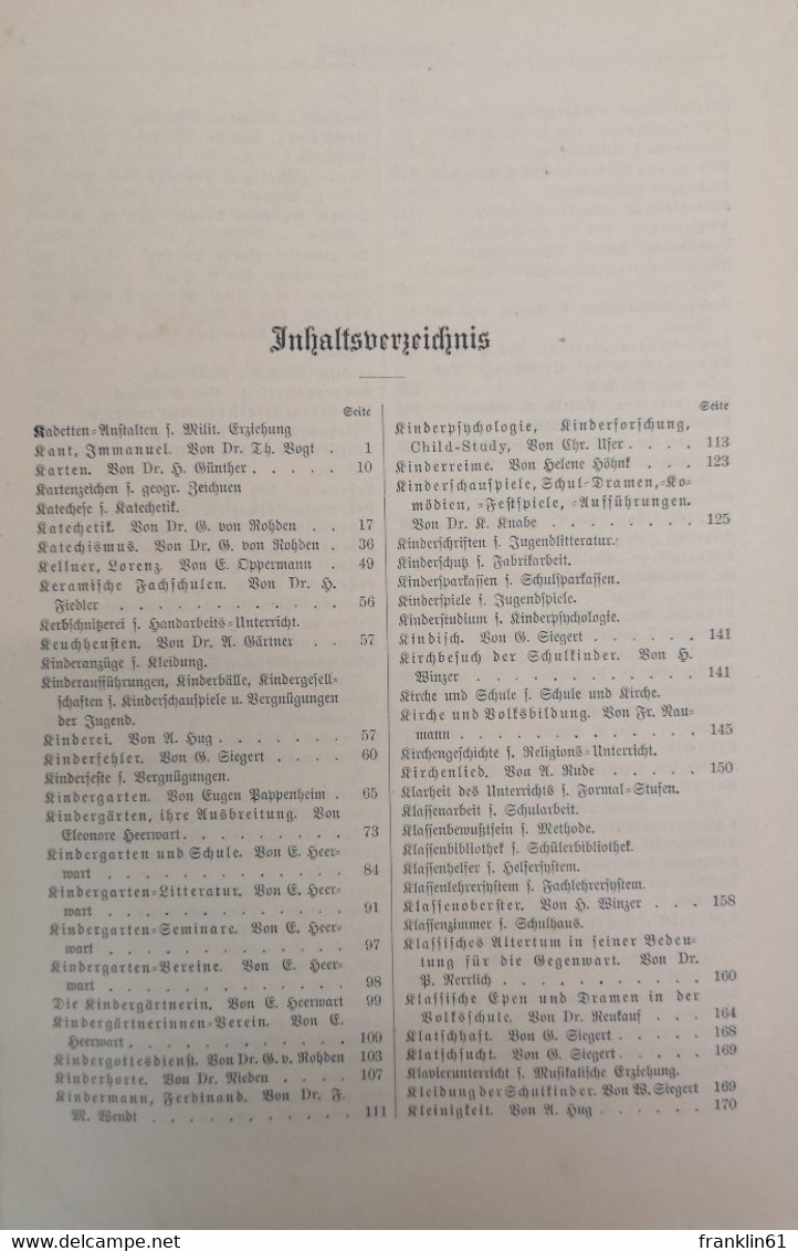 Enzyklopädisches Handbuch Der Pädagogik. Bände: IV.; V.; VI.; VII. - Lessico