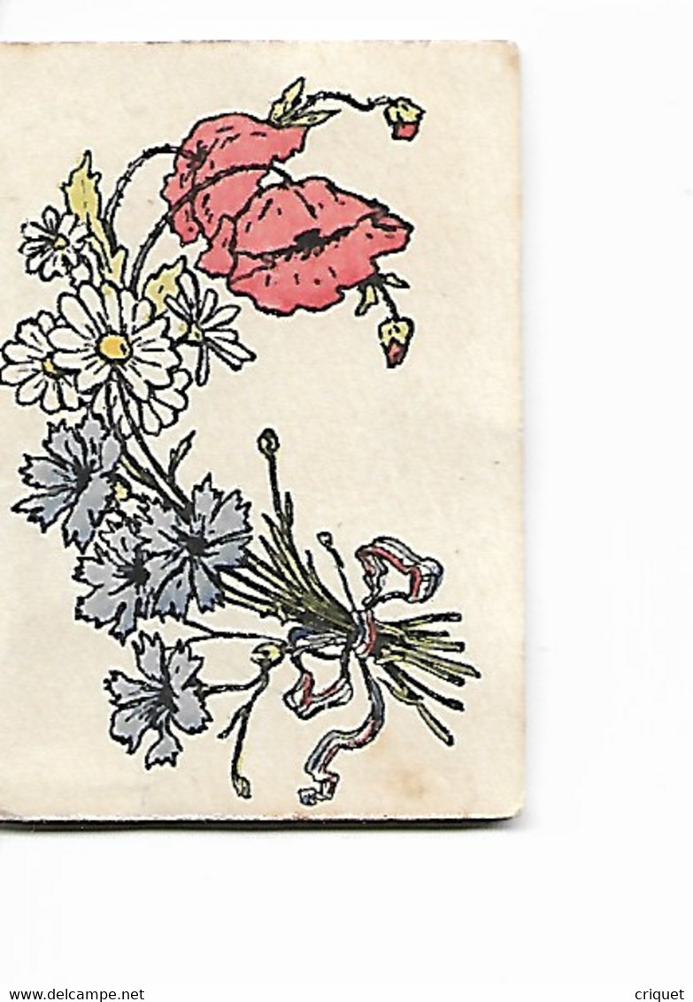 Carnet Calendrier De 1919, Bouquet Tricolore, Bleuets, Marguerites Et Coquelicots, Prod'homme St Florent Le Vieil - Petit Format : 1901-20