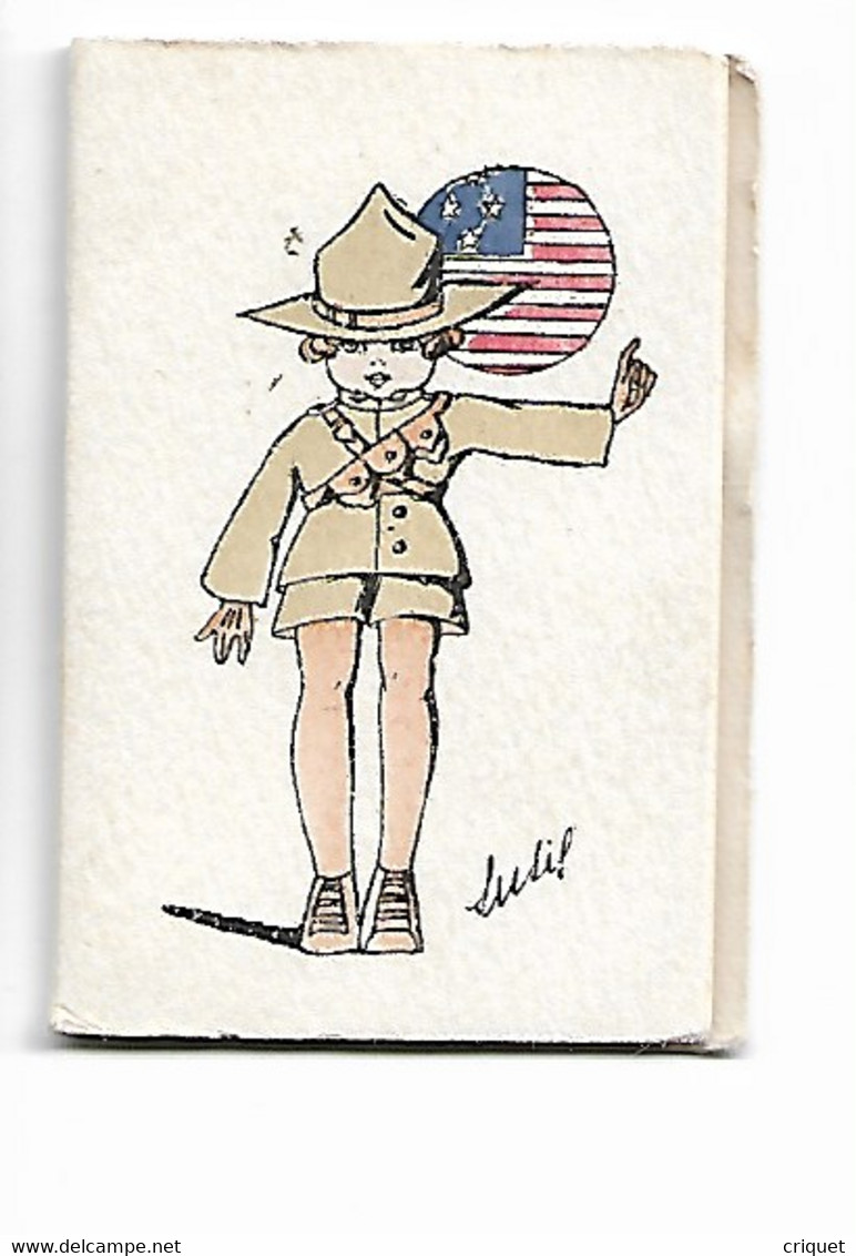 Carnet Calendrier De 1919, Fillette En Uniforme De  Soldat Américain De 14-18, N° 1 - Tamaño Pequeño : 1901-20