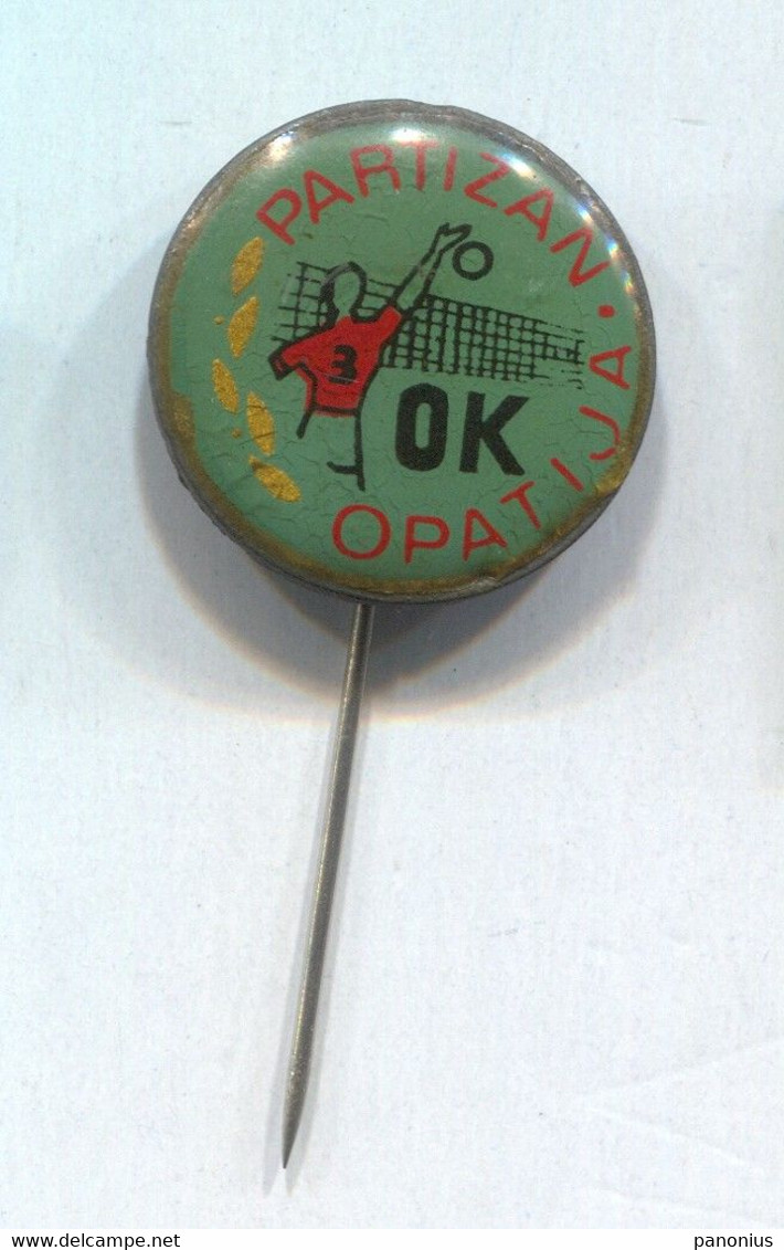 Volleyball Pallavolo - OK Partizan, Opatija Croatia, Vintage Pin Badge Abzeichen - Volleyball